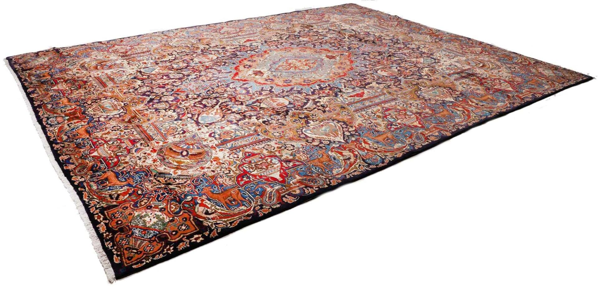 Kashan Teppich 303 x 394cm, handgeknüpft, Schurwolle, Perserteppich H1