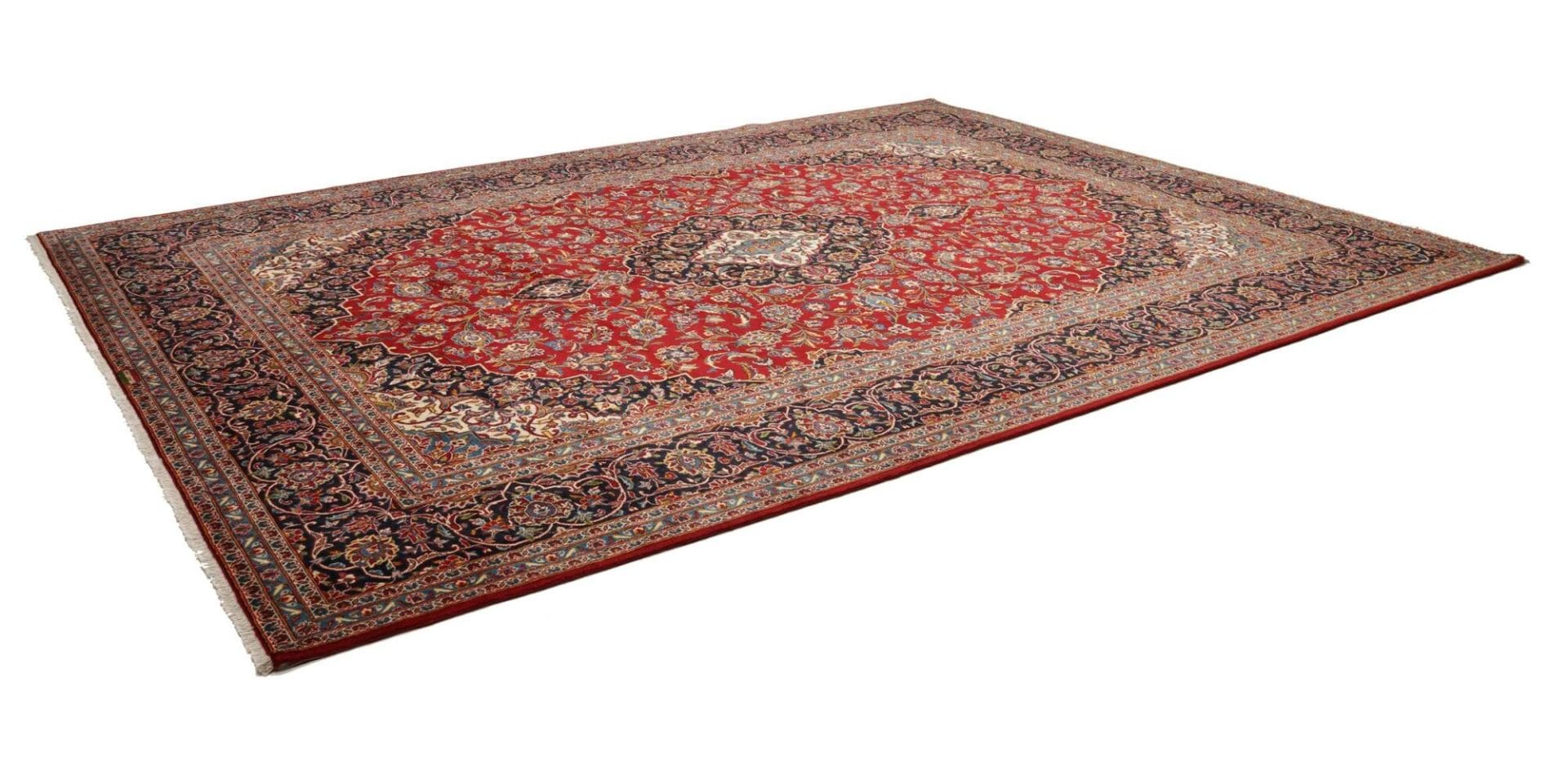 Kashan Teppich 303 x 394cm, handgeknüpft, Perserteppich, Schurwolle