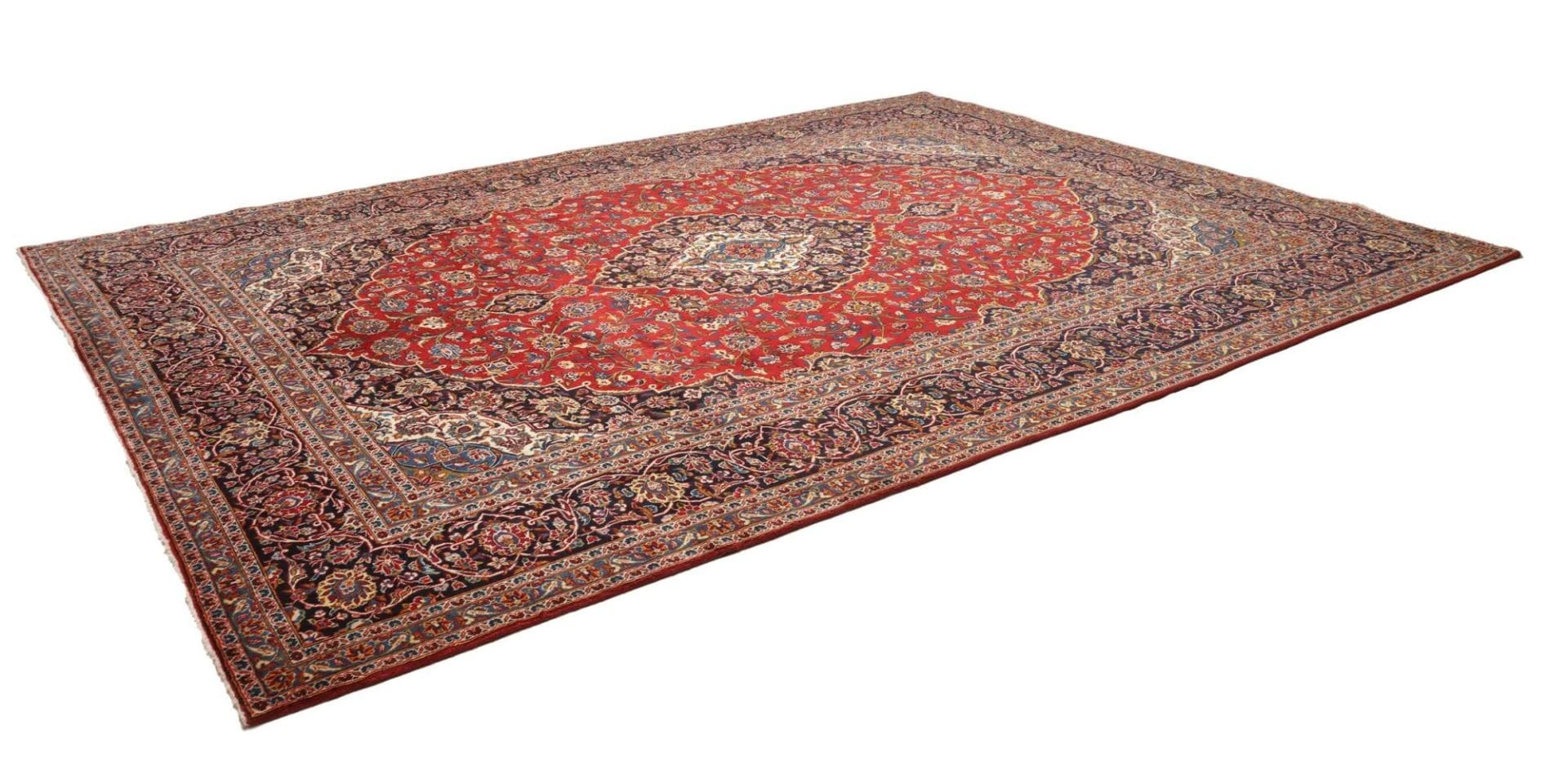 Kashan Teppich 300 x 395 cm, Schurwolle, handgeknüpft, Perserteppich