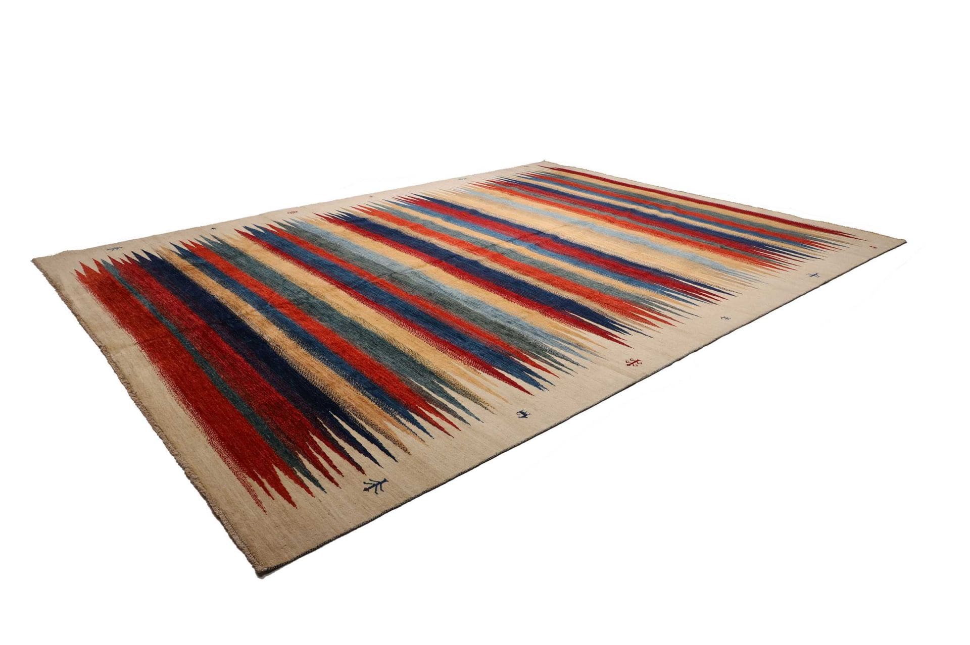 Samarkand Teppich 297 x 395cm, handgeknüpft, Schurwolle, bunt