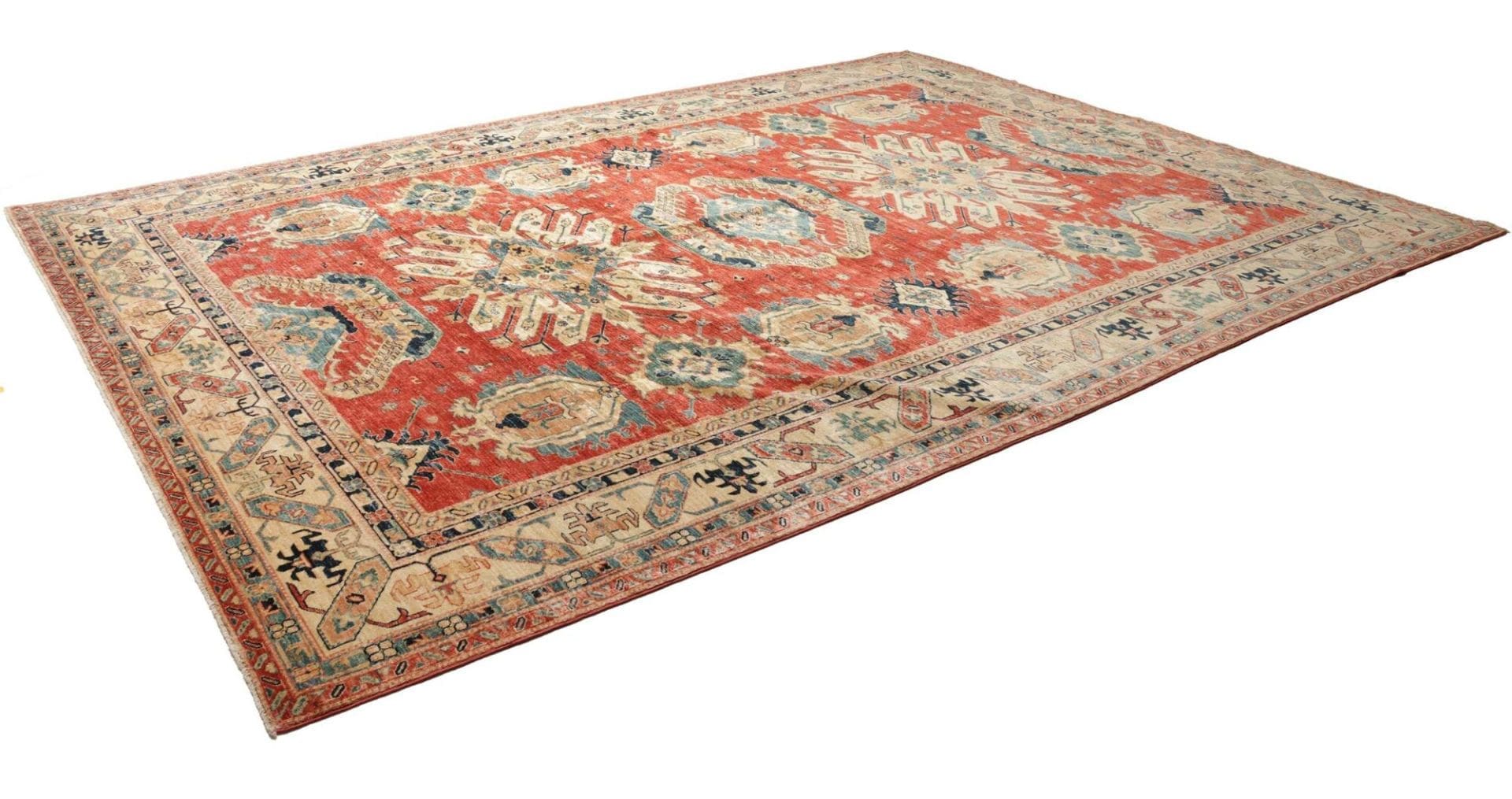 Kazak Teppich 305 x 415 cm - geometrisches Muster, handgeknüpft