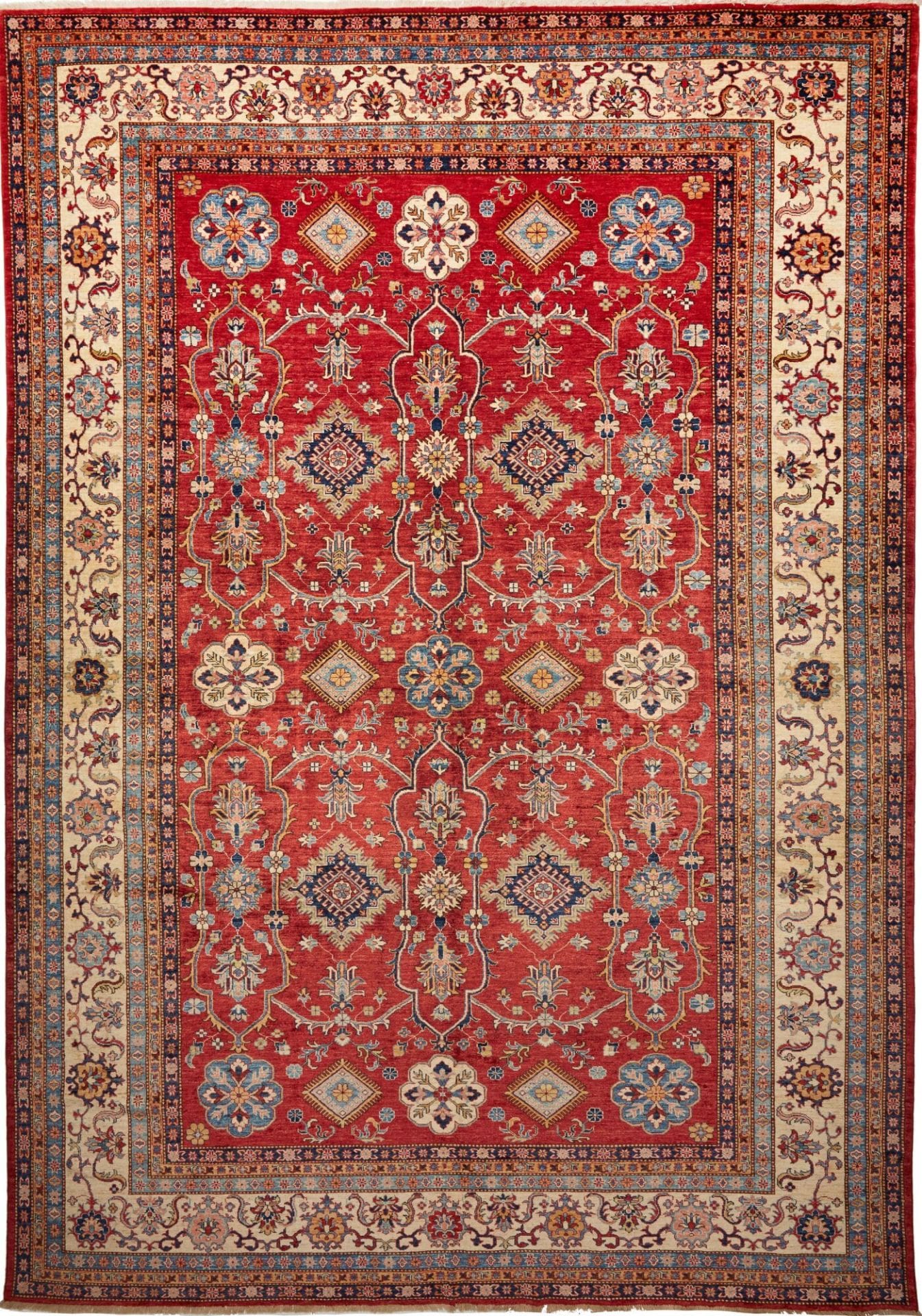 Kazak Teppich 304 x 423 cm – handgeknüpft, geometrisches Muster