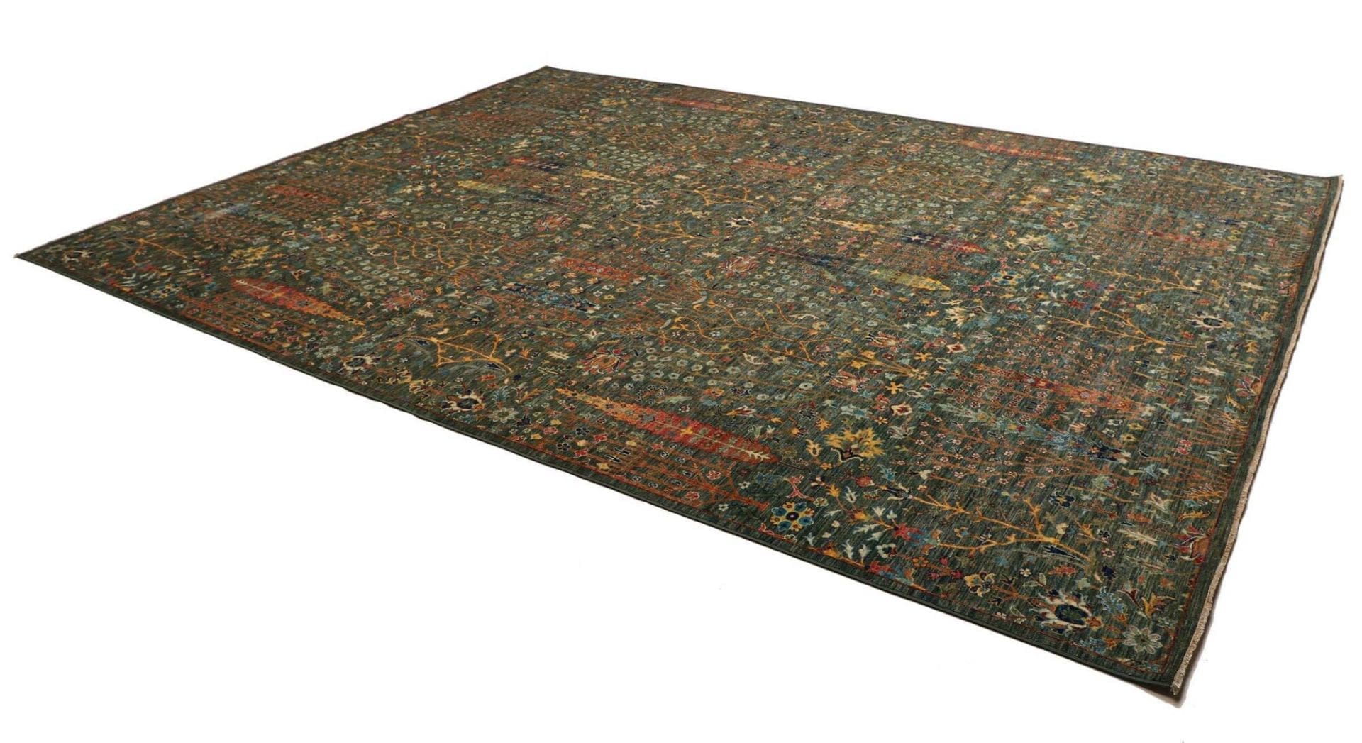 Samarkand Orientteppich 282 x 381 cm, handgeknüpft, Wolle