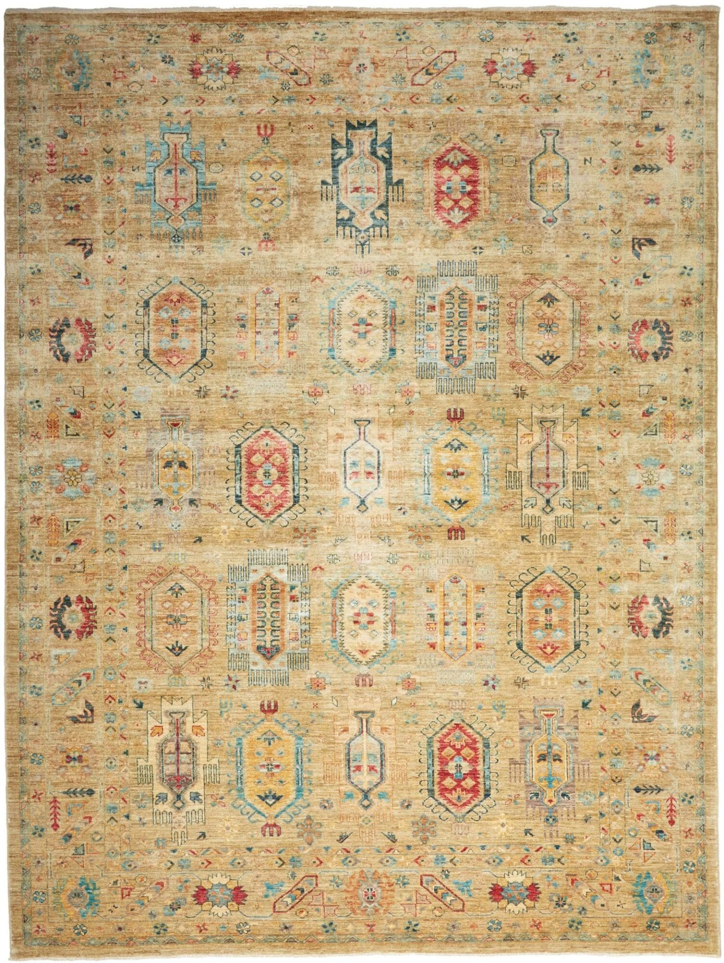 Orientteppich Samarkand 256 x 338cm, handgeknüpft, Wolle, bunt