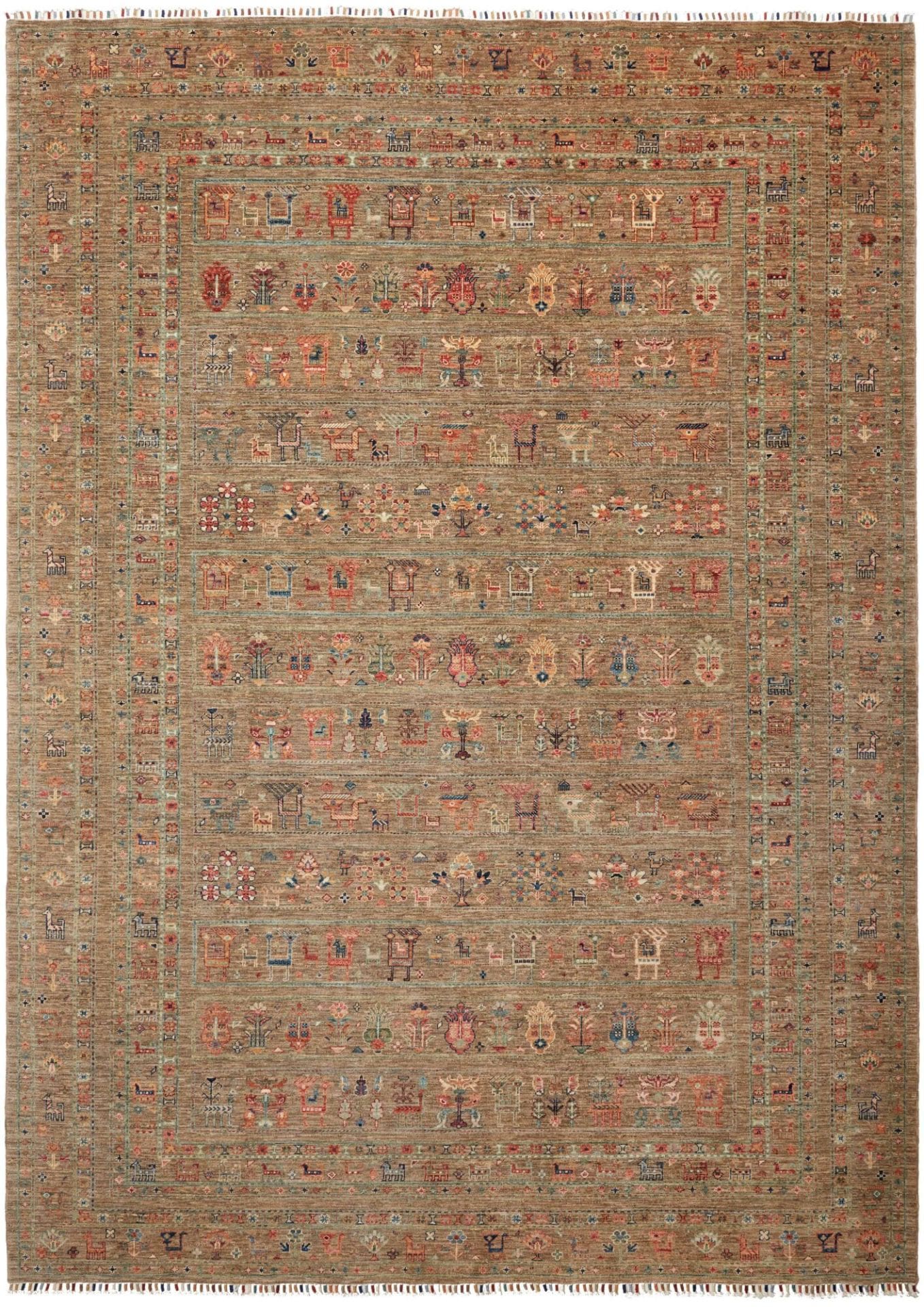 Samarkand Orientteppich 252 x 343cm, handgeknüpft, Schurwolle