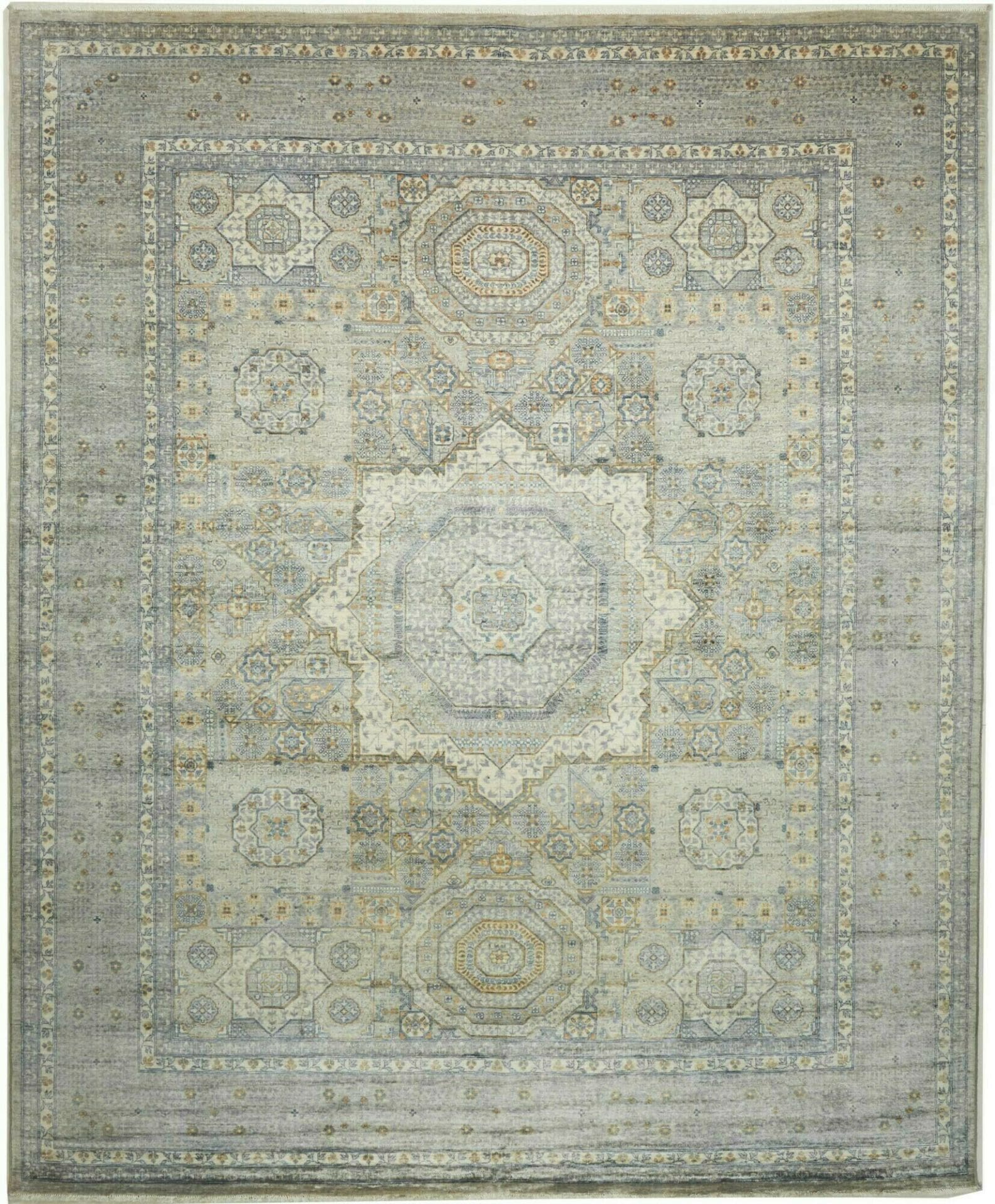 Mamluk Orientteppich 251 x 344 cm, Seide, handgeknüpft