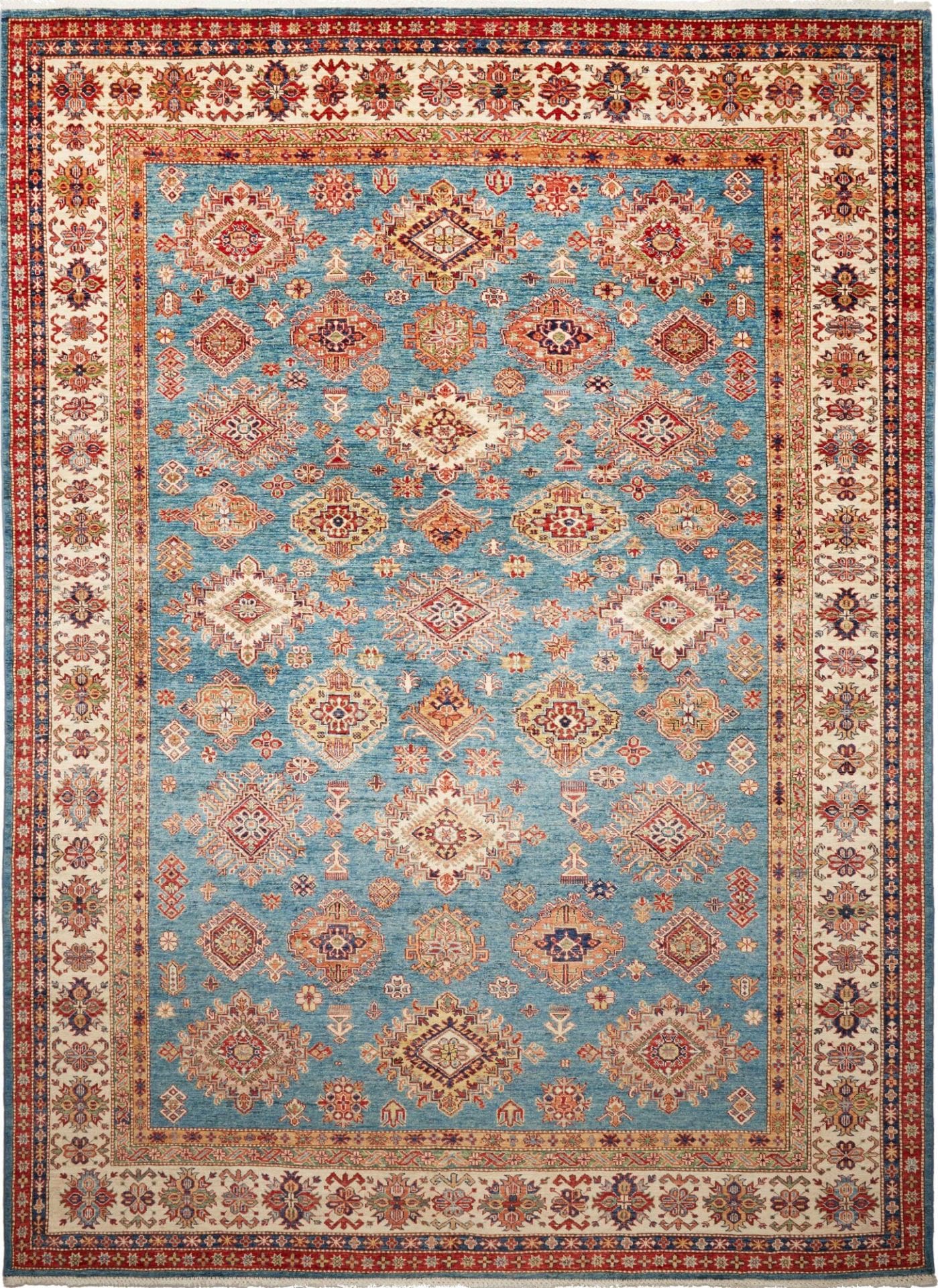 Kazak Orientteppich 268 x 355 cm - Handgeknüpft, geometrische Muster