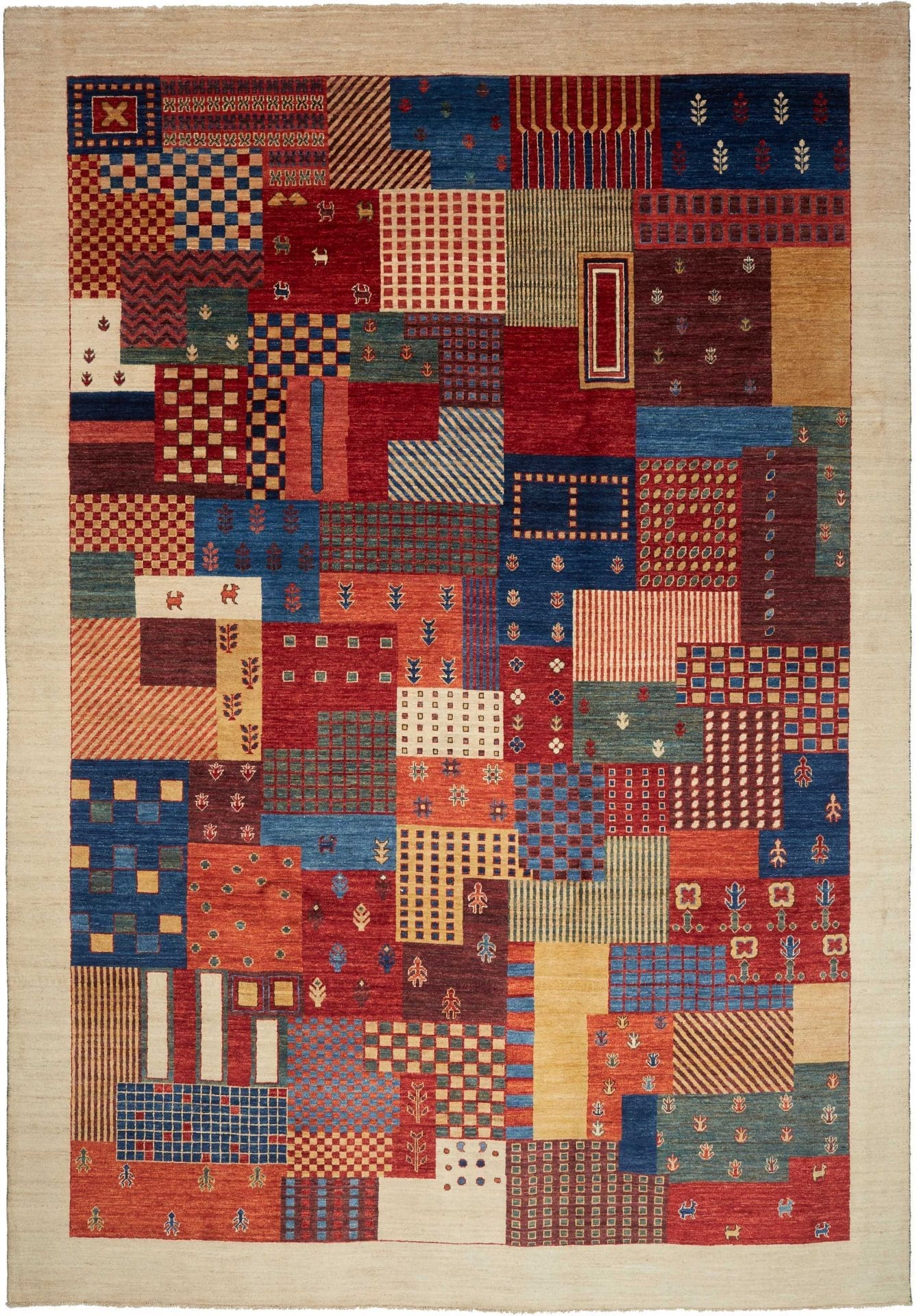 Orientteppich Samarkand 250 x 353cm, farbenfrohes Muster, handgeknüpft