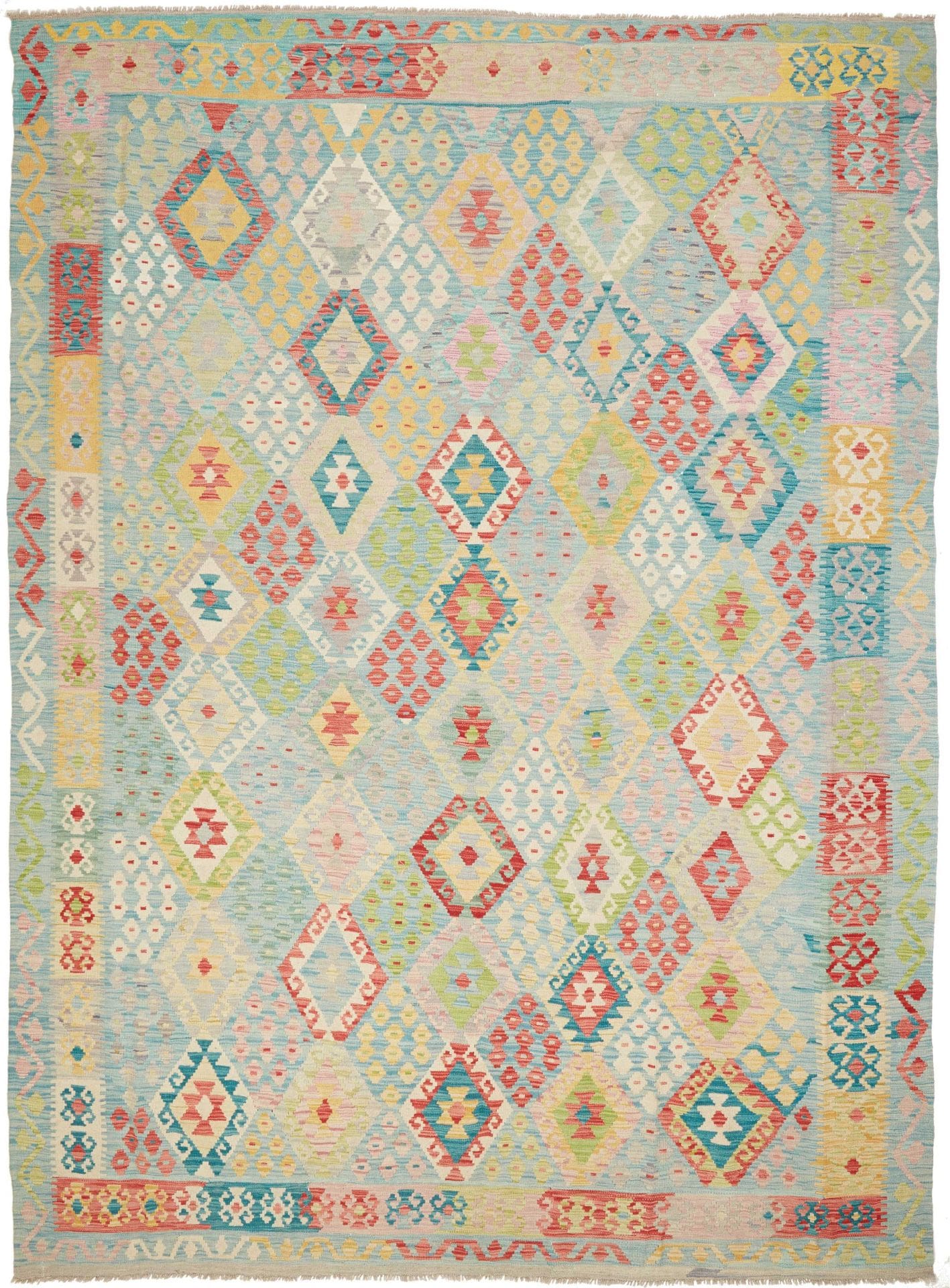 (Verkauft) Kelim Teppich 260 x 350cm, handgewebt, rustikales Flair, Wolle