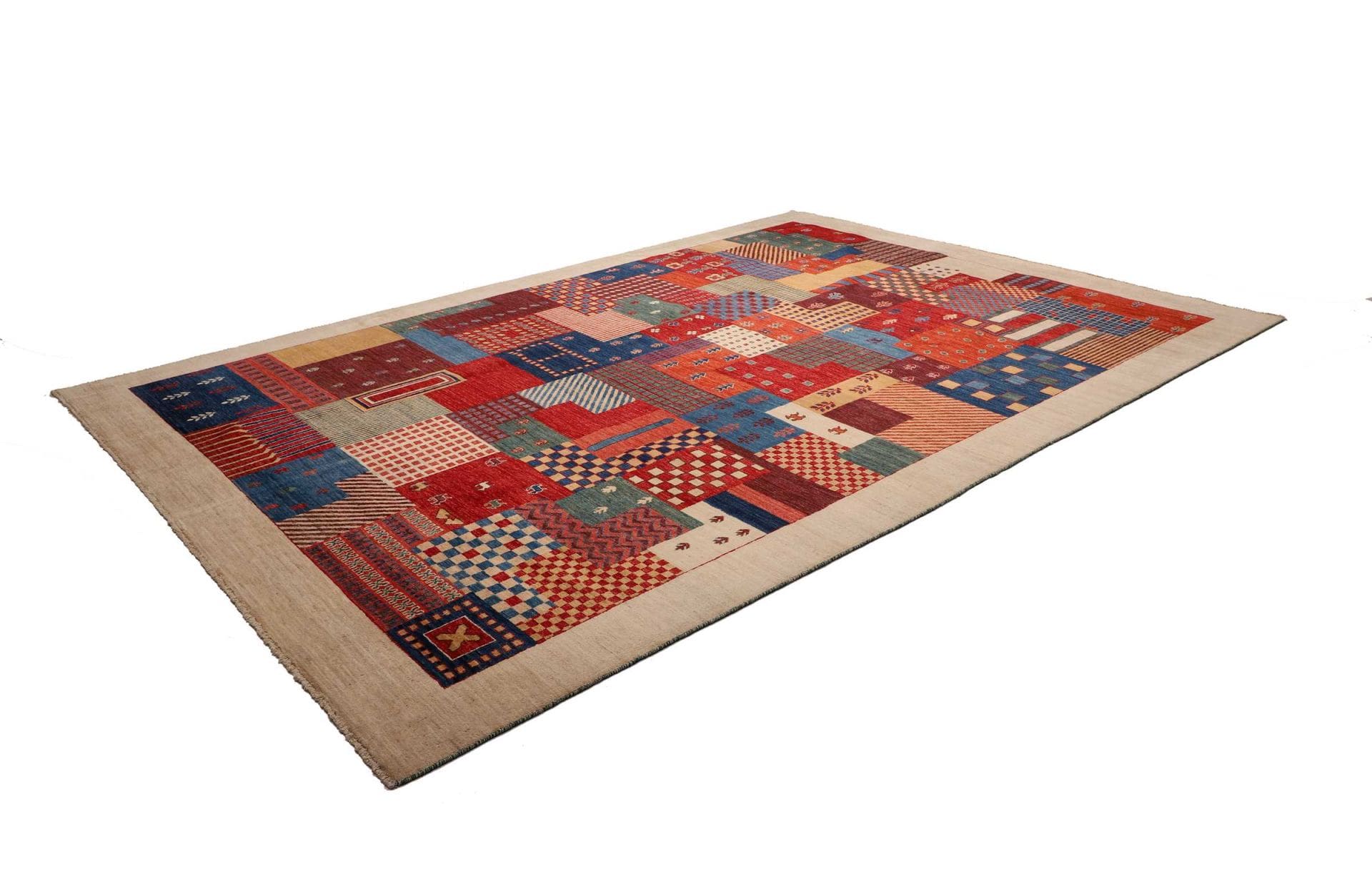 Orientteppich Samarkand 250 x 353cm, farbenfrohes Muster, handgeknüpft
