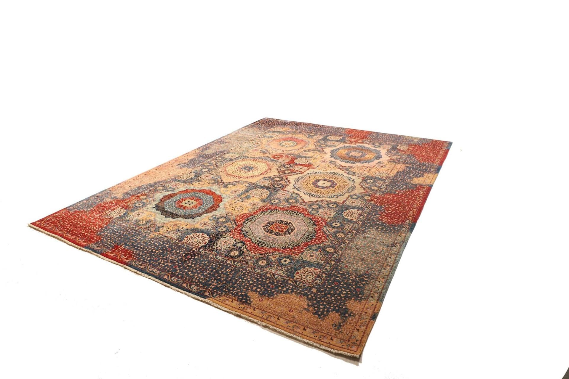 Mamluk Orientteppich 251 x 333 cm, Seide, handgeknüpft