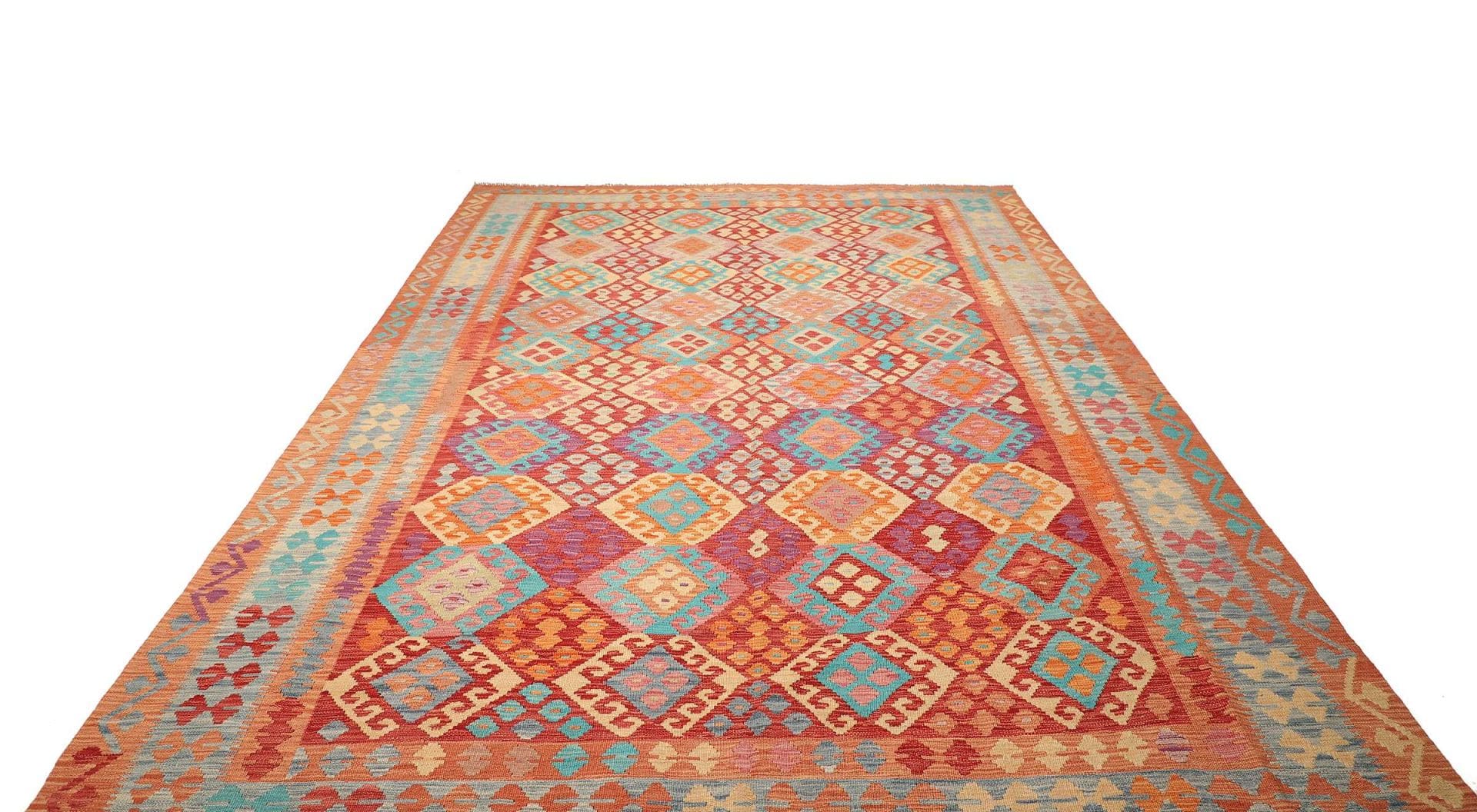 Kelim Teppich 251 x 345 cm – Handgewebt aus Schurwolle, Orientteppich