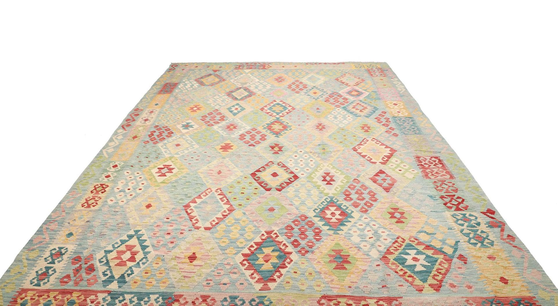 (Verkauft) Kelim Teppich 260 x 350cm, handgewebt, rustikales Flair, Wolle