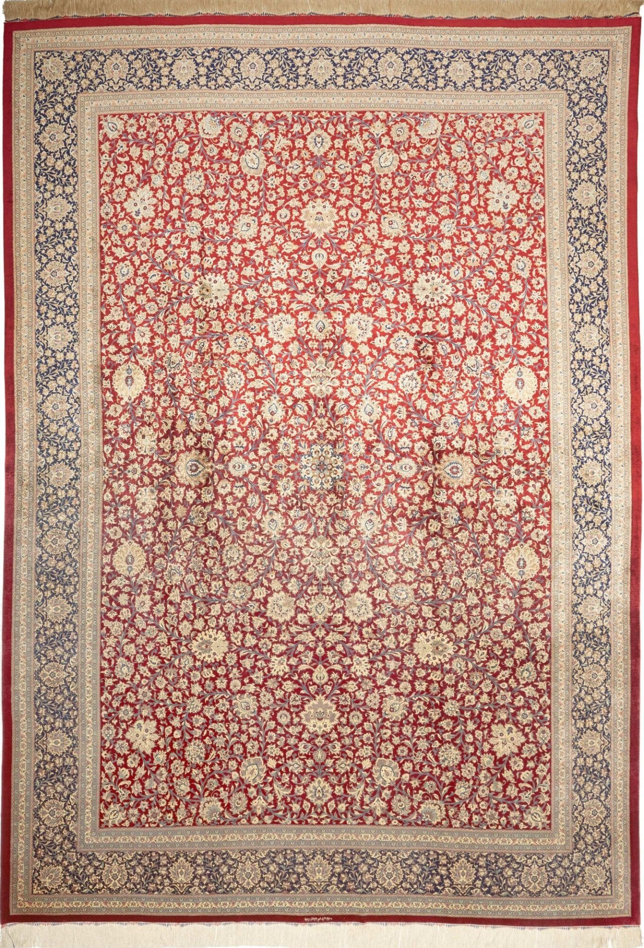Ghom Teppich 249 x 352cm, Seide, handgeknüpft, Perserteppich H1