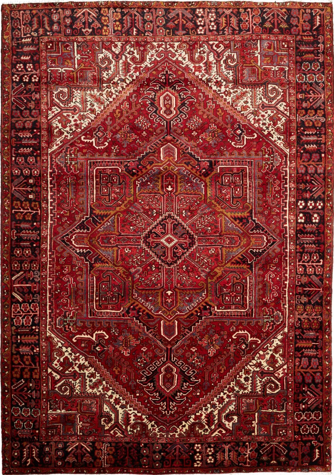 Heriz Teppich 249 x 355cm, geometrisch, Schurwolle, handgeknüpft