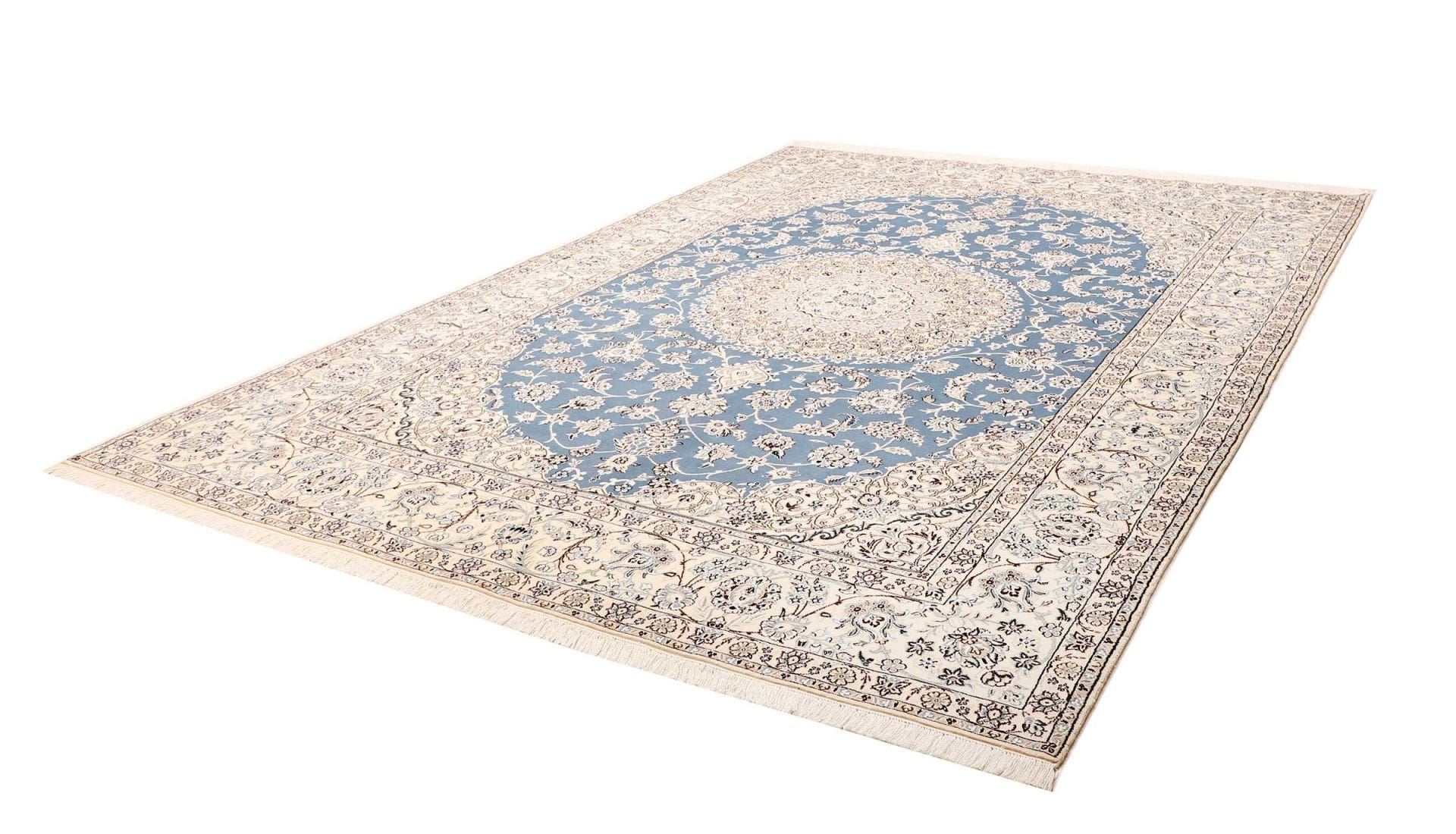 Nain Teppich 256 x 347cm, florales Design, handgeknüpft, Perserteppich