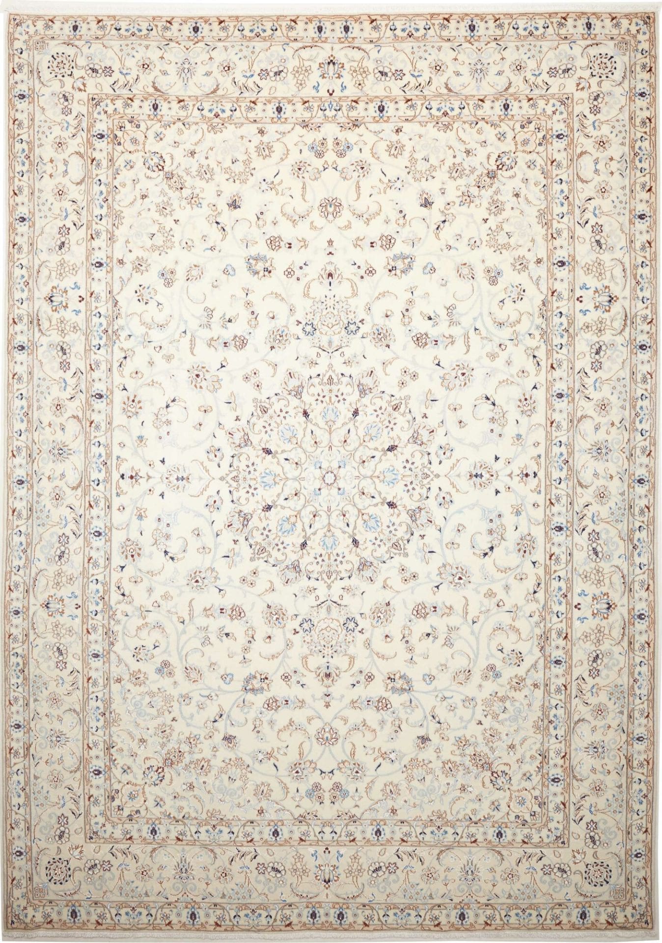 Nain Teppich 246 x 342cm, florale Muster, Schurwolle, handgeknüpft