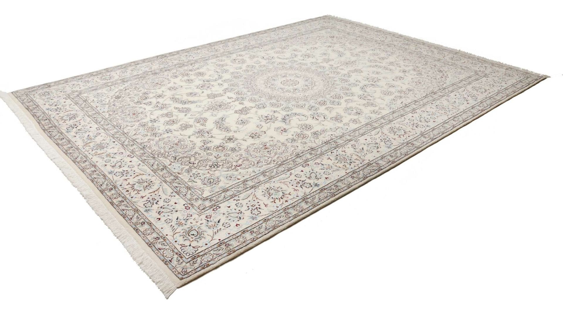 Nain Teppich 253 x 342cm, florales Muster, handgeknüpft, Perserteppich