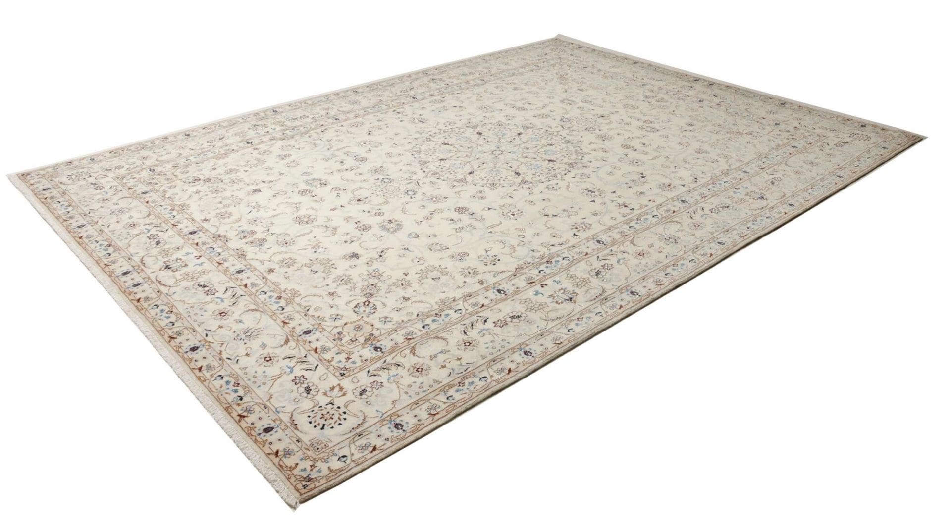 Nain Teppich 246 x 342cm, florale Muster, Schurwolle, handgeknüpft