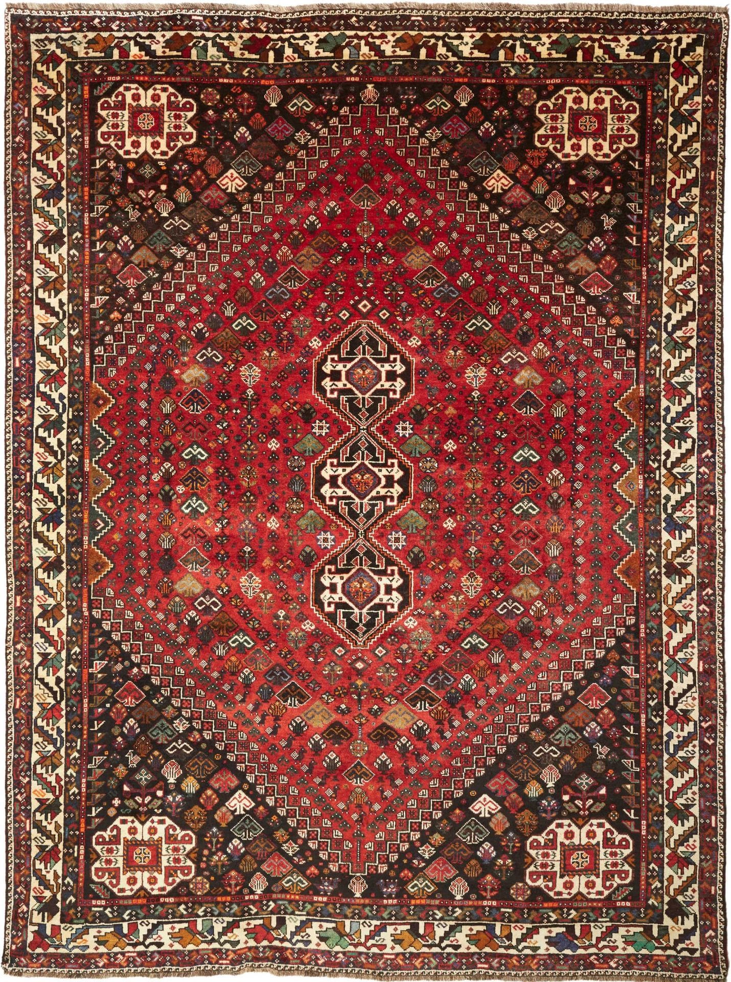 Shiraz Orientteppich 246 x 330cm, Wolle, geometrisches Muster, handgeknüpft