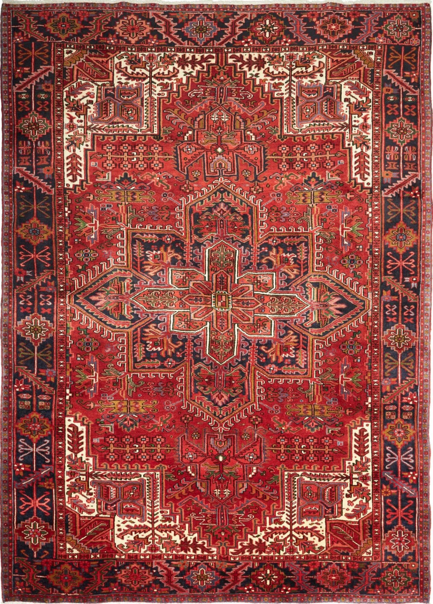 Heriz Teppich 258 x 352cm, handgeknüpft, rustikales Design