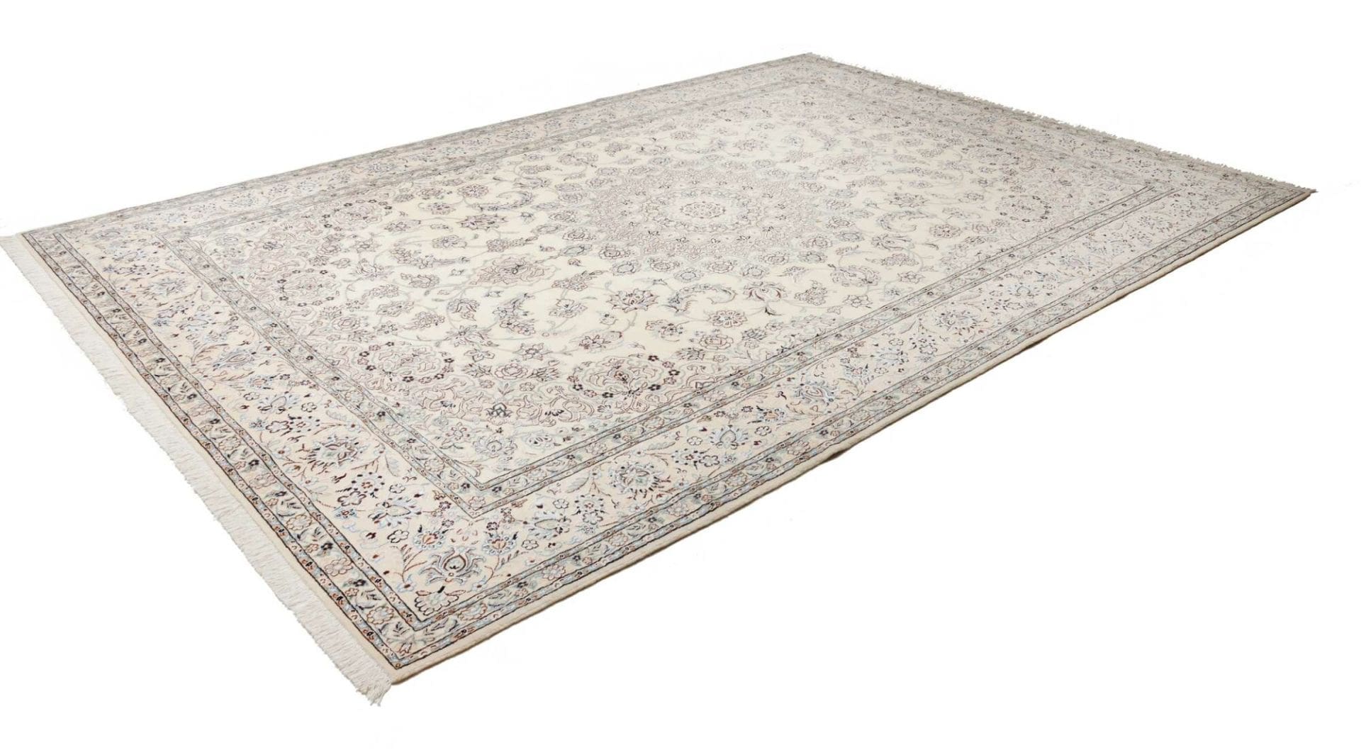 Nain Teppich 249 x 360cm, florale Muster, handgeknüpft, Perserteppich
