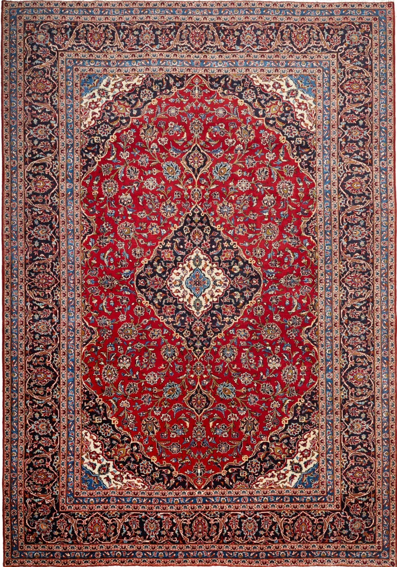 Kashan Teppich 250 x 354 cm, handgeknüpft, Schurwolle, Perserteppich