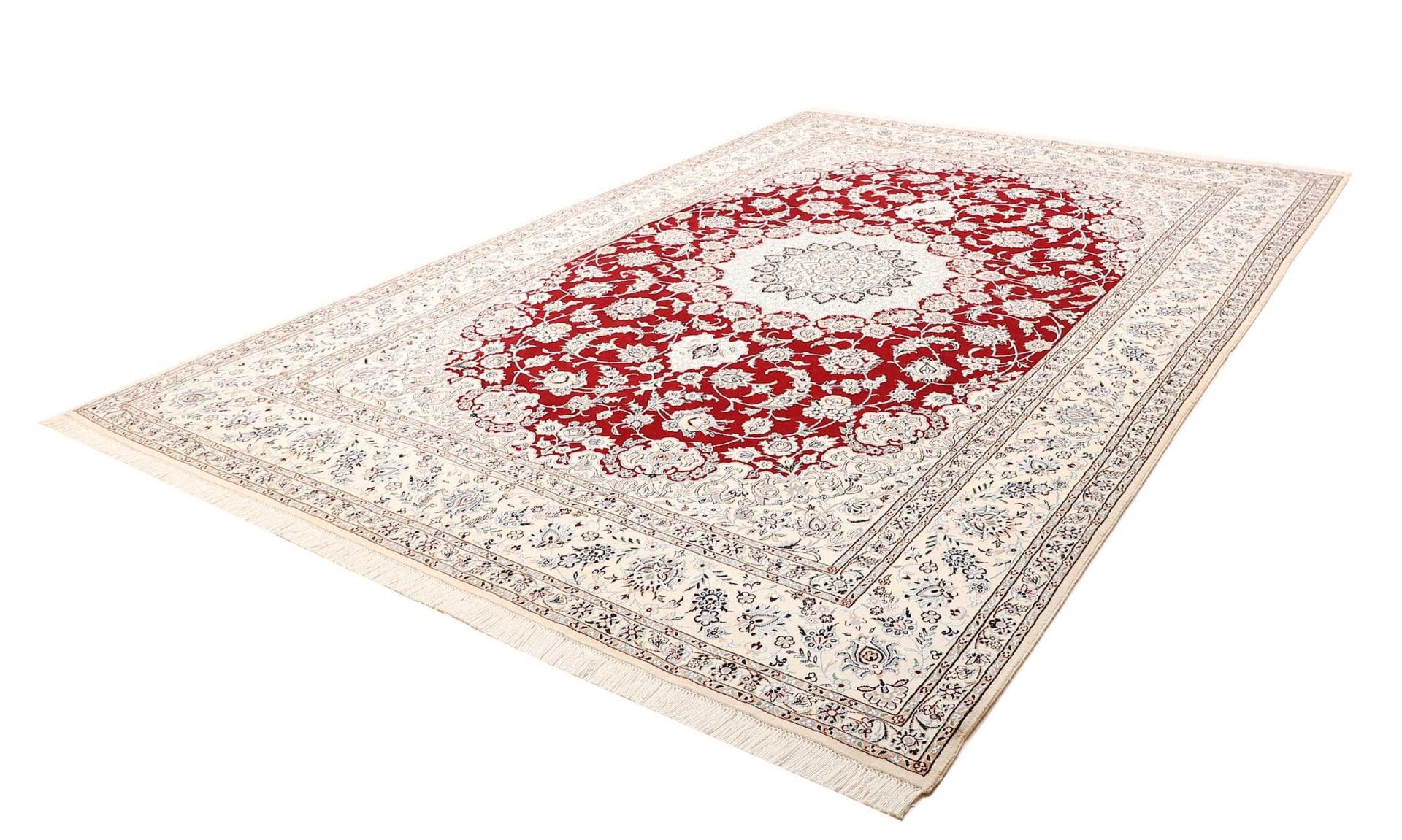 Nain Teppich 251 x 357cm, florales Muster, handgeknüpft, Perserteppich