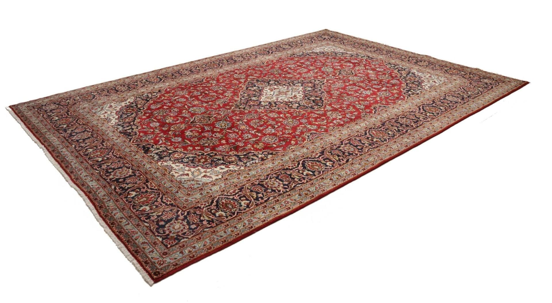 Kashan Teppich 250 x 357 cm, Schurwolle, Handgeknüpft, Perserteppich