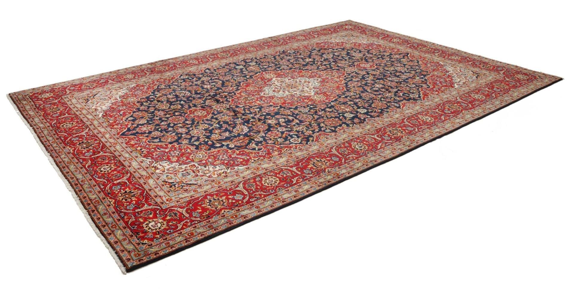 Kashan Teppich 253 x 357cm aus Schurwolle, handgeknüpft, Perserteppich