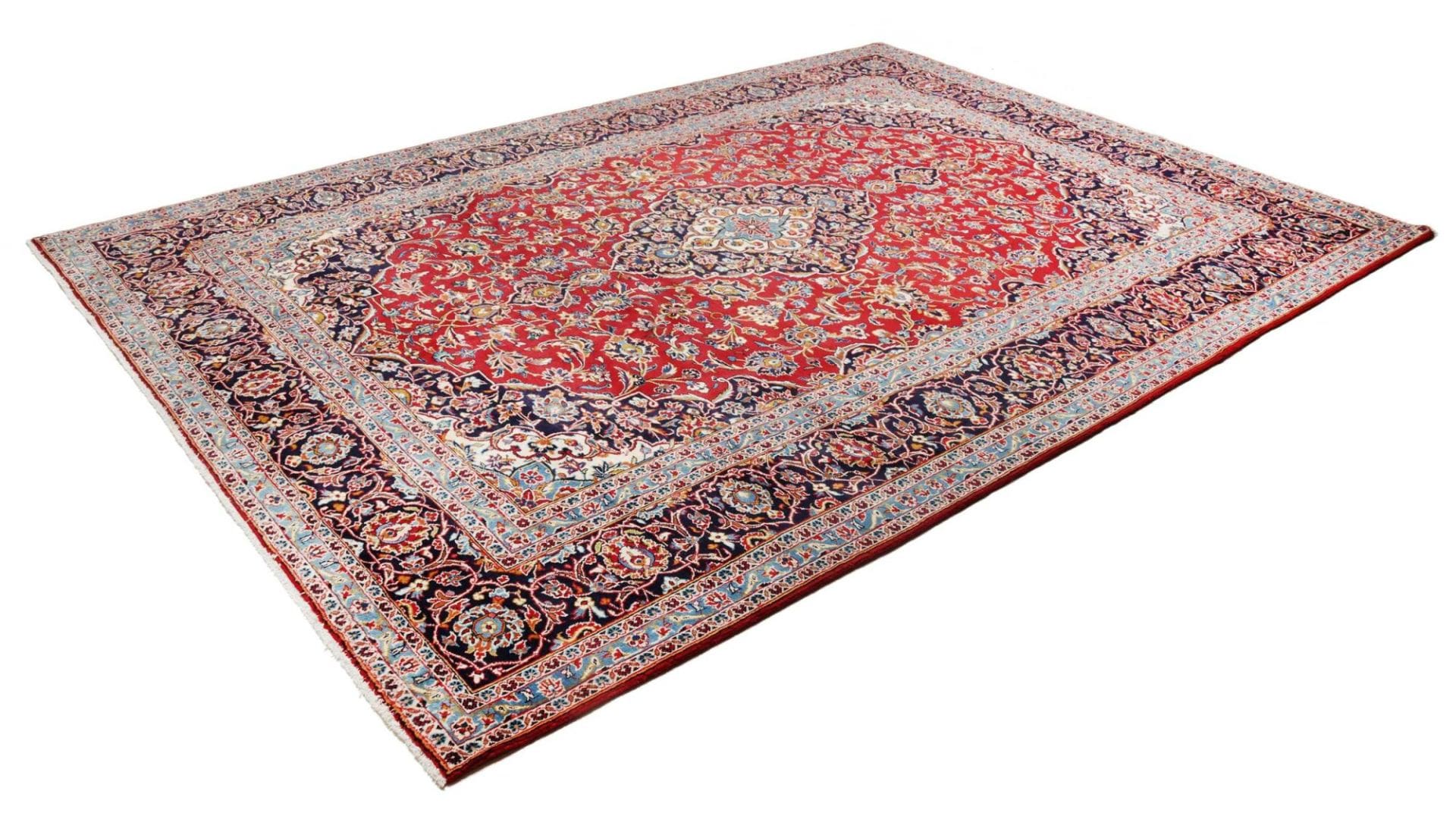 Kashan Teppich 257 x 356 cm, handgeknüpft, Schurwolle, Perserteppich