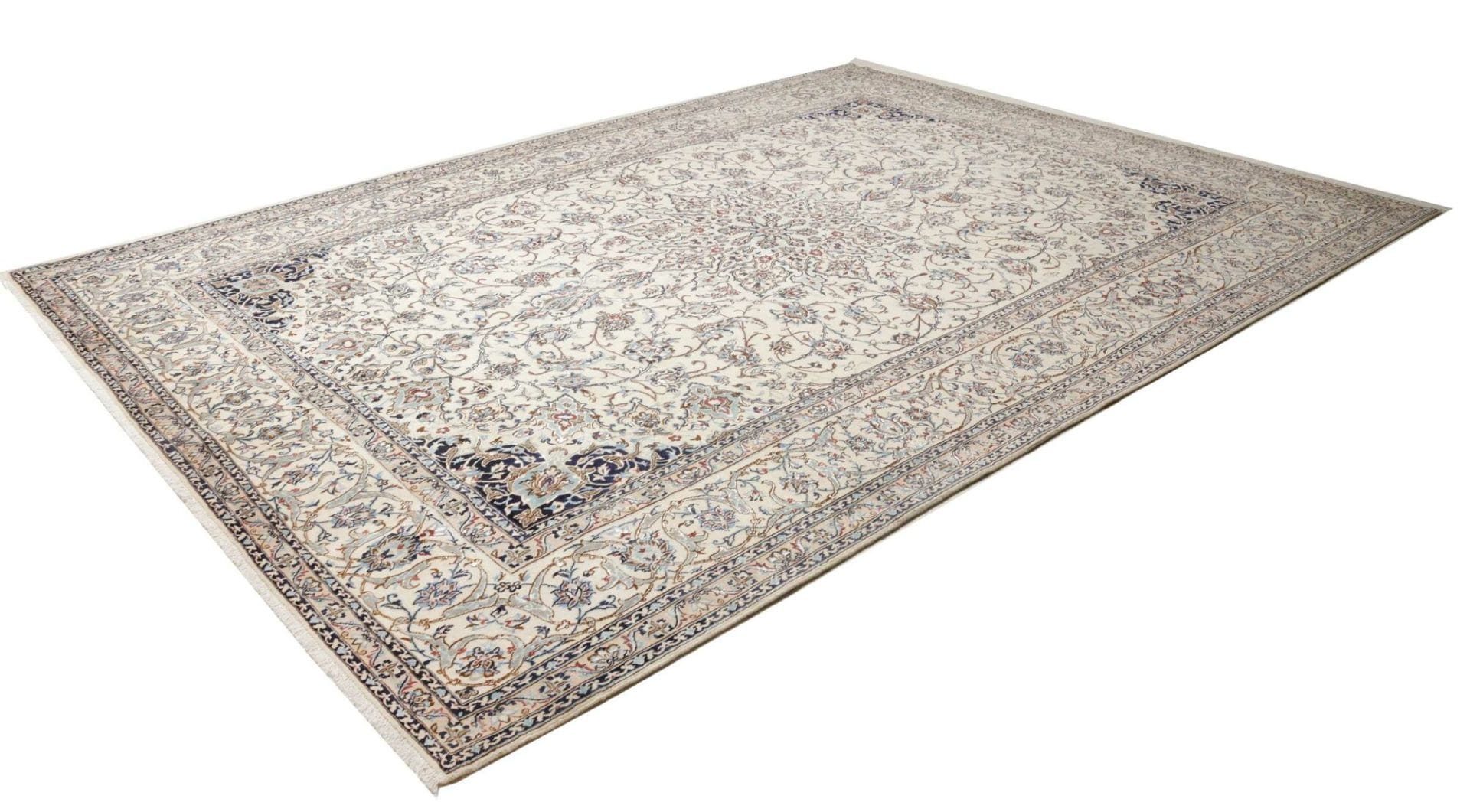 Nain Teppich 263 x 360cm, florale Muster, handgeknüpft, Perserteppich