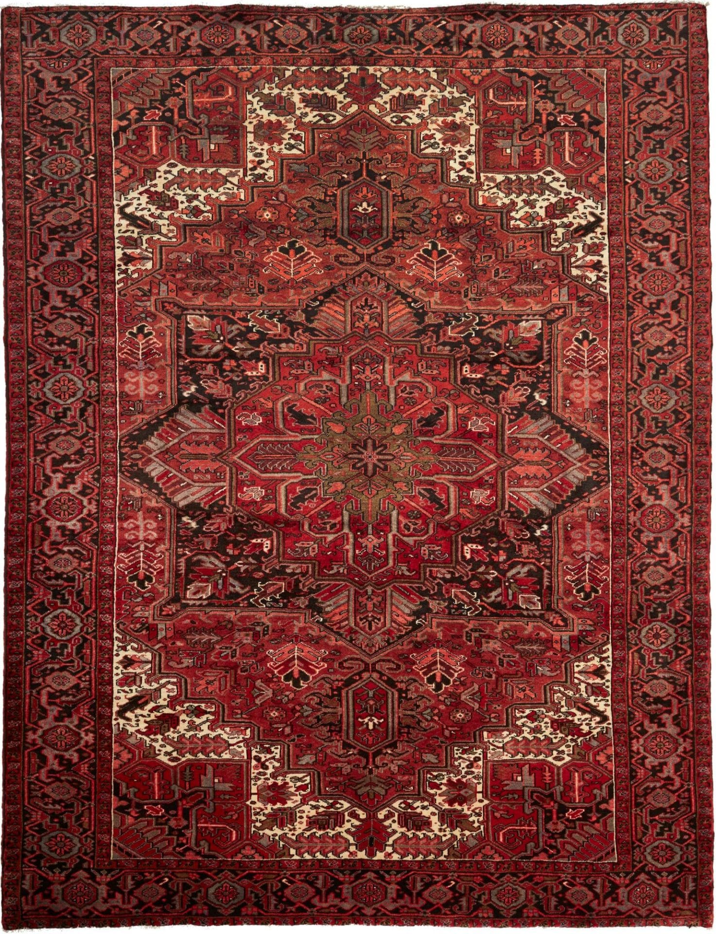 Orientteppich Heriz 253 x 326cm, handgeknüpft, Schurwolle, rot