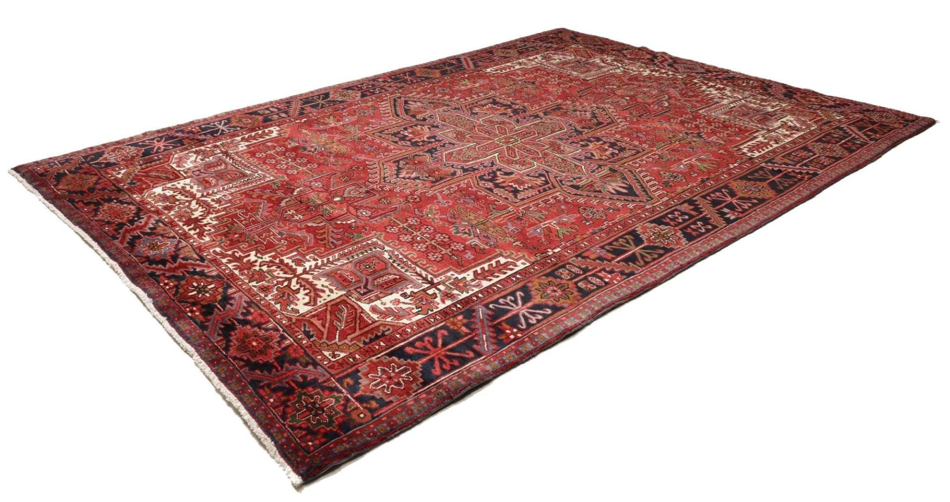Heriz Teppich 258 x 352cm, handgeknüpft, rustikales Design