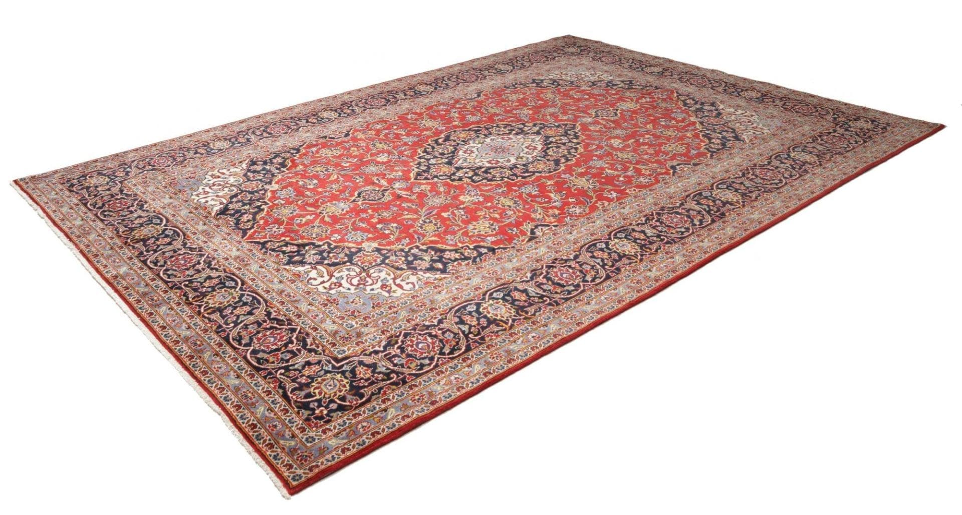Kashan Teppich 245 x 348 cm, handgeknüpft, Perserteppich, Wolle