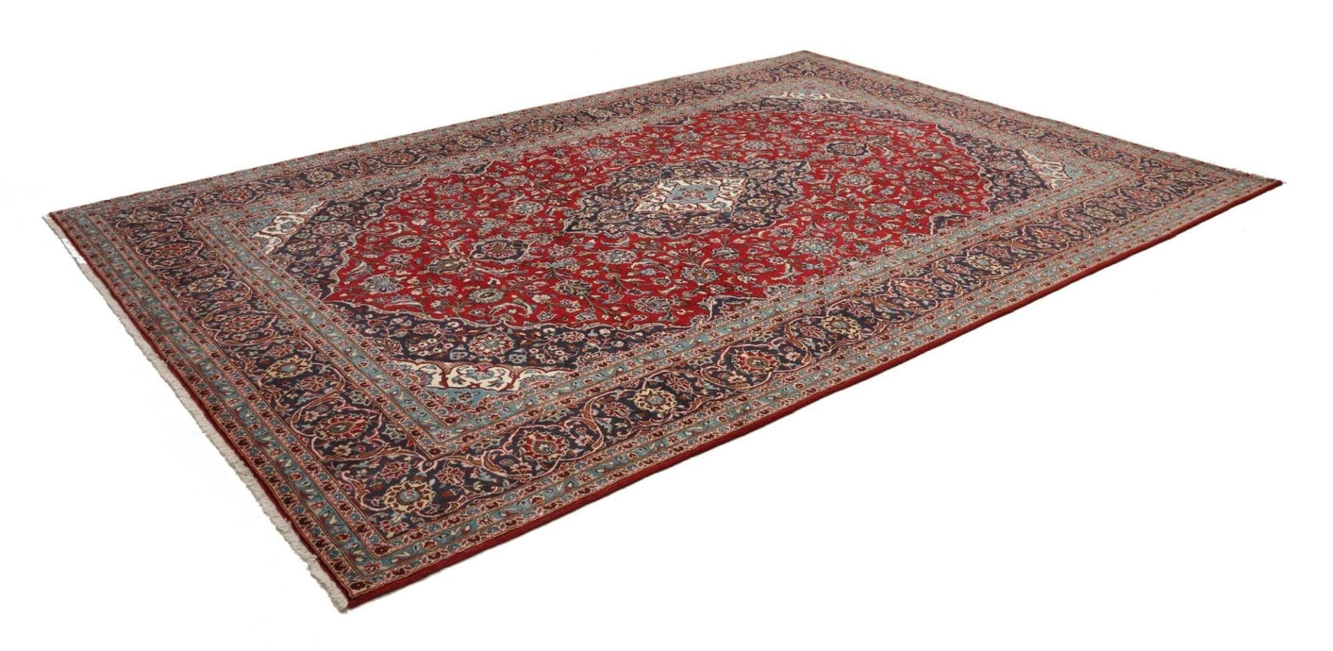 Kashan Teppich 246 x 352 cm, Schurwolle, Handgeknüpft, Perserteppich
