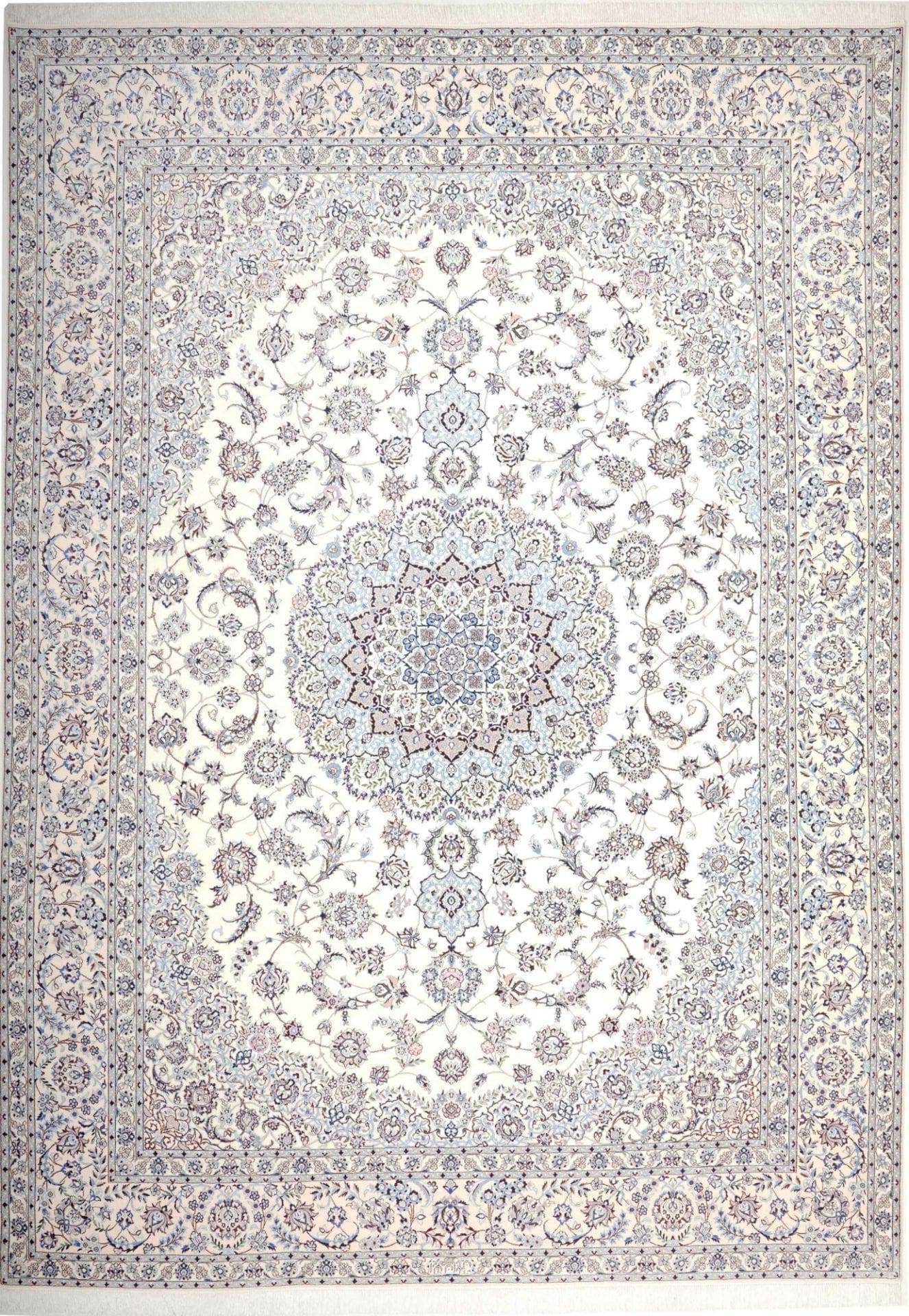 Nain Teppich 255 x 356cm, florales Muster, handgeknüpft, Perserteppich