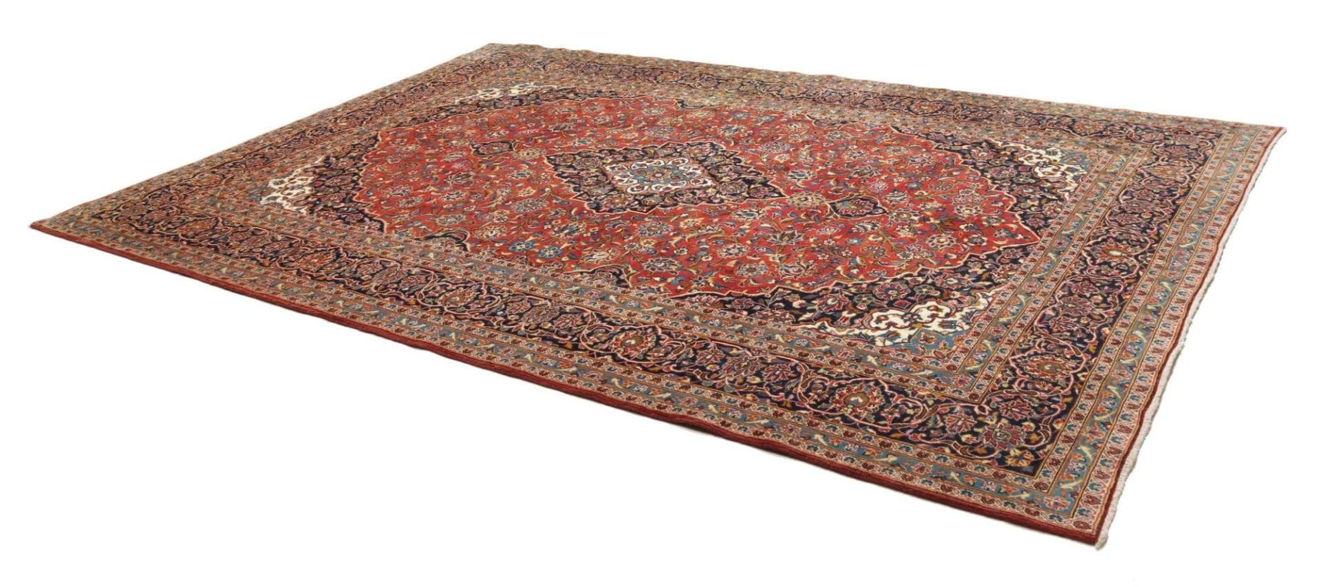 Kashan Teppich 253 x 358cm, Schurwolle, handgeknüpft, Perserteppich
