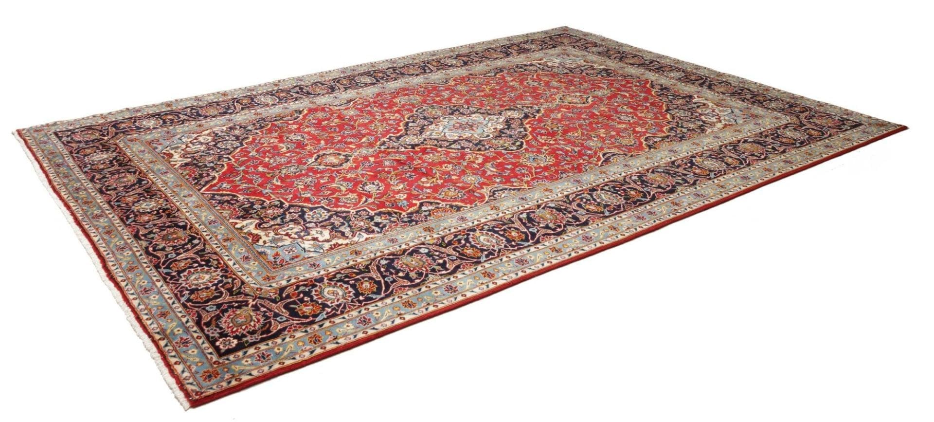 Kashan Teppich 253 x 356cm, Schurwolle, handgeknüpft, Perserteppich