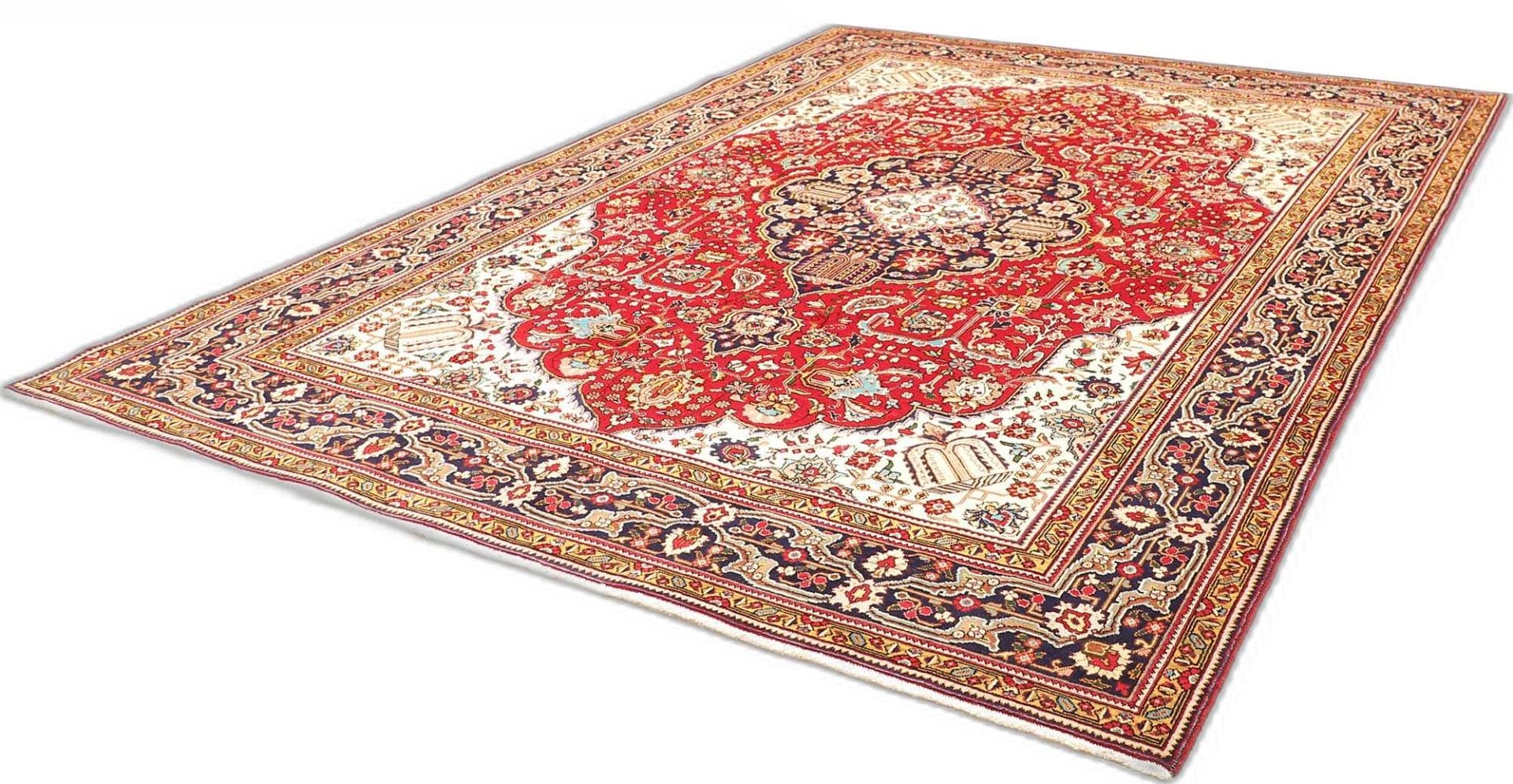 Täbriz Teppich 259 x 338cm, Schurwolle, handgeknüpft, Perserteppich