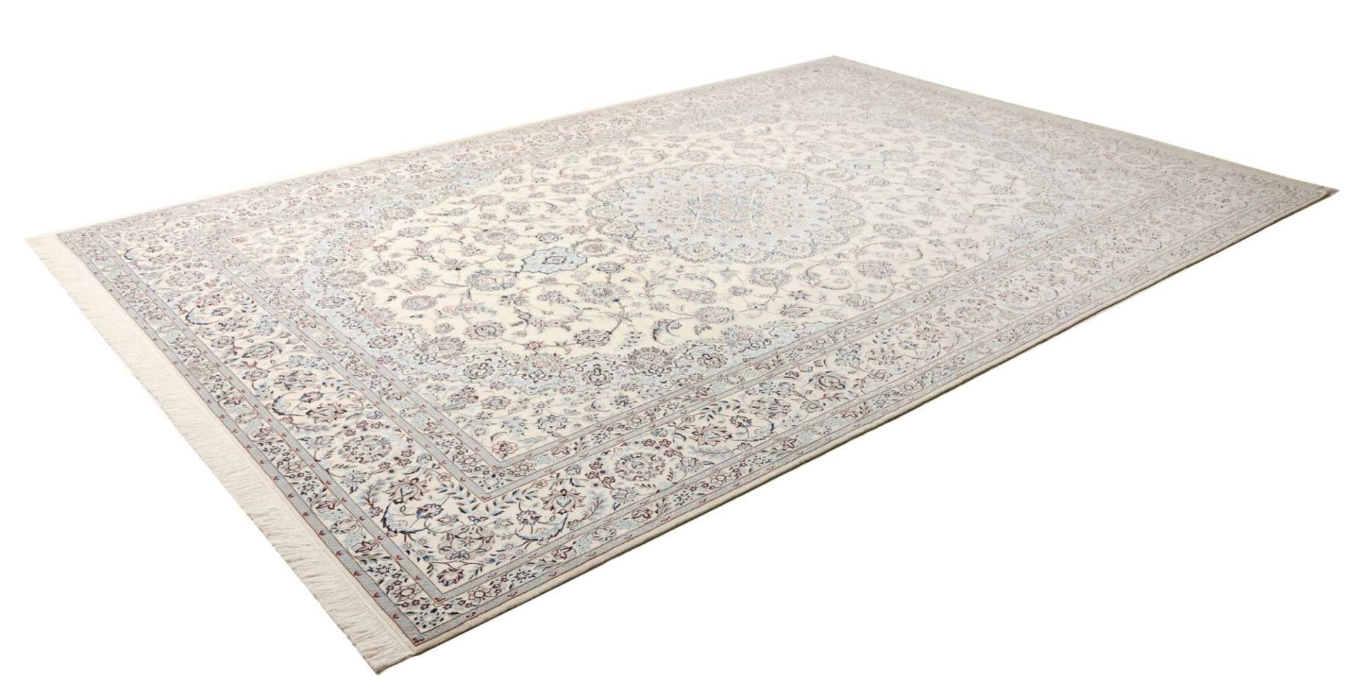 Nain Teppich 259 x 372cm, florales Muster, handgeknüpft, Perserteppich