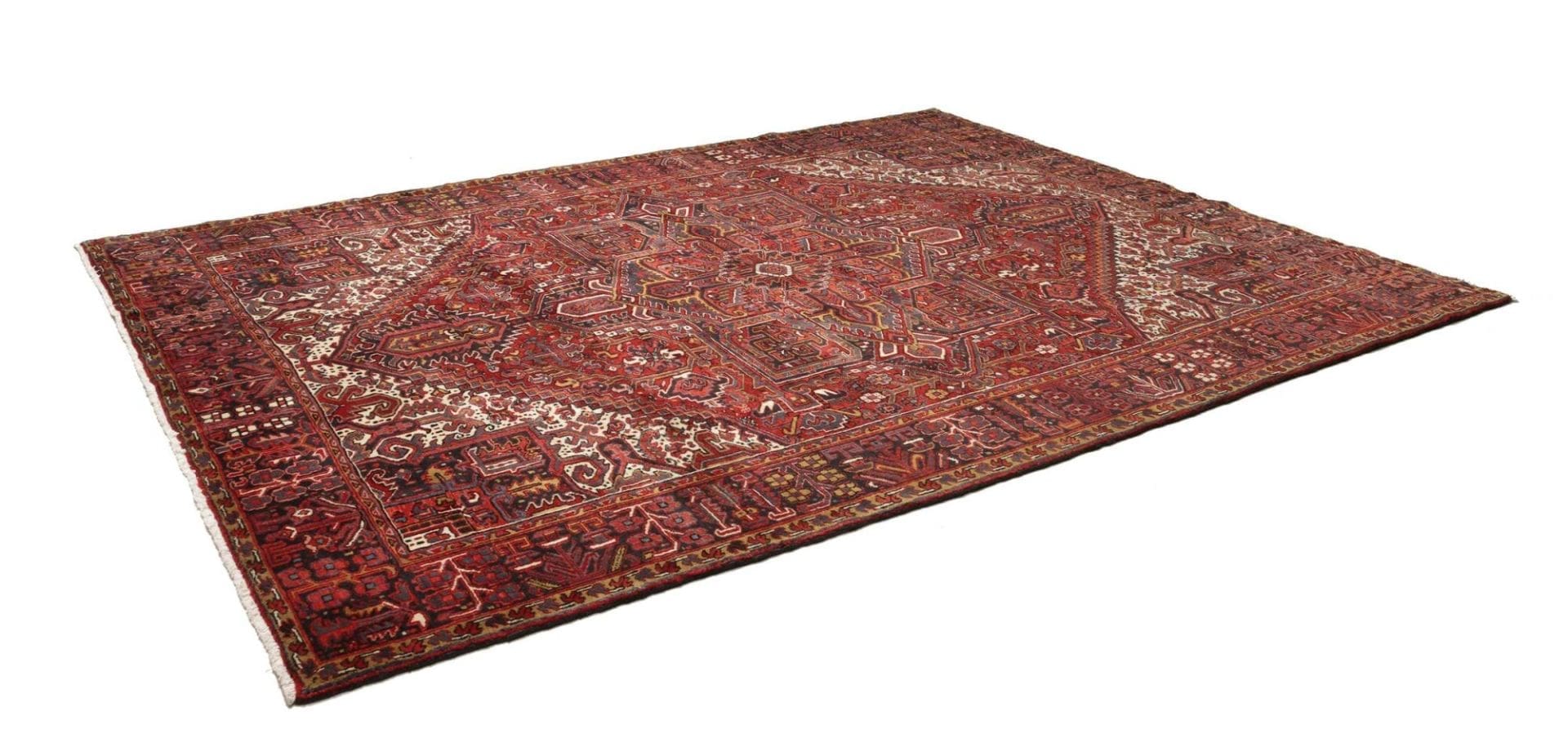 Heriz Teppich 268 x 338cm, geometrisches Muster, Schurwolle, handgeknüpft