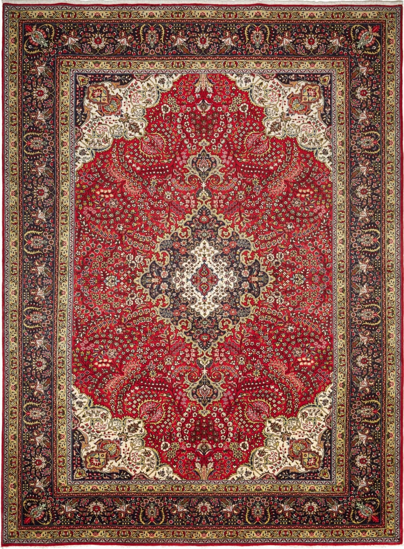 Täbriz Teppich 255 x 340cm, florales Muster, handgeknüpft, Perserteppich