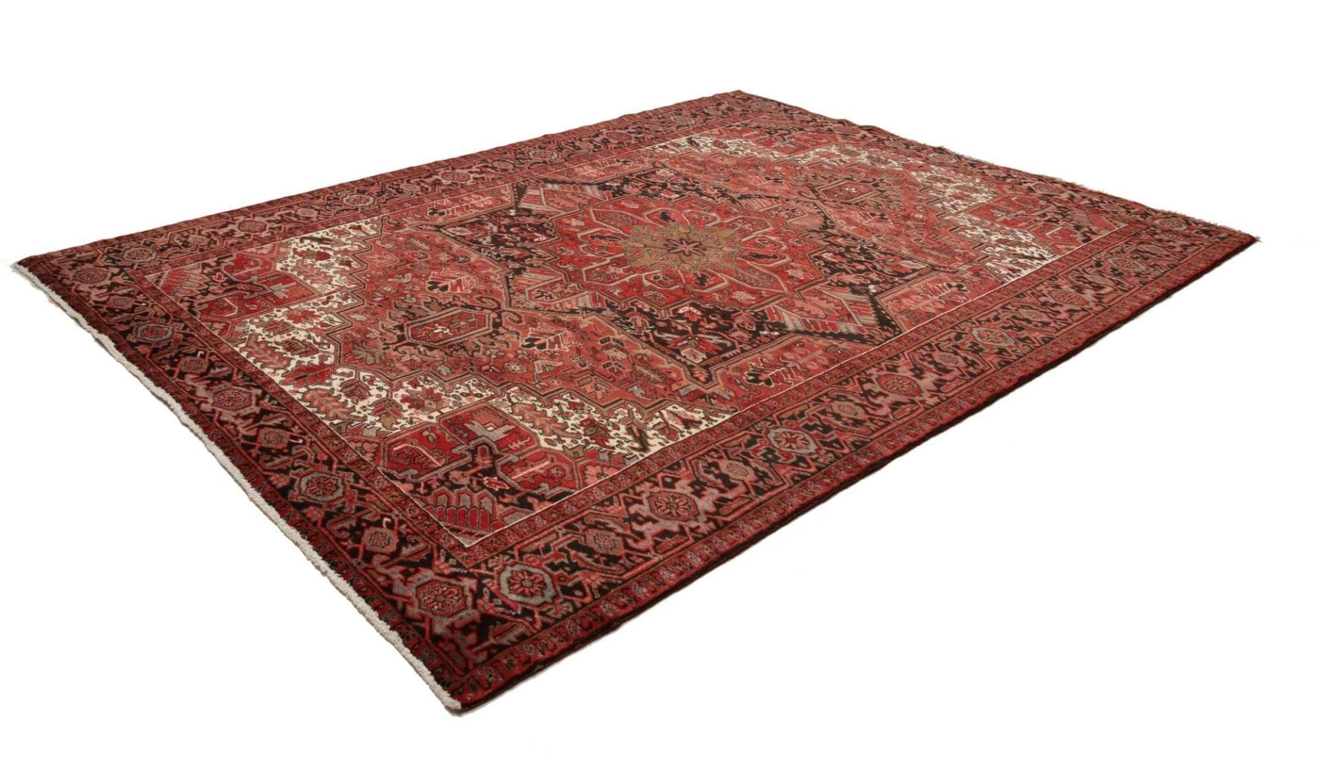 Orientteppich Heriz 253 x 326cm, handgeknüpft, Schurwolle, rot