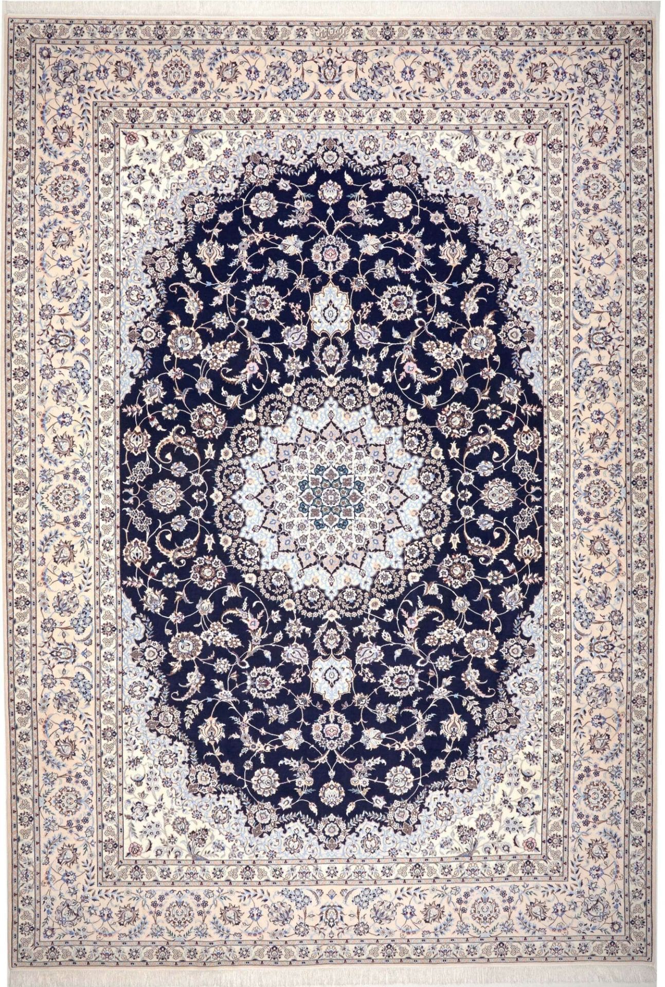Nain Teppich 257 x 368cm, florales Muster, handgeknüpft, Perserteppich