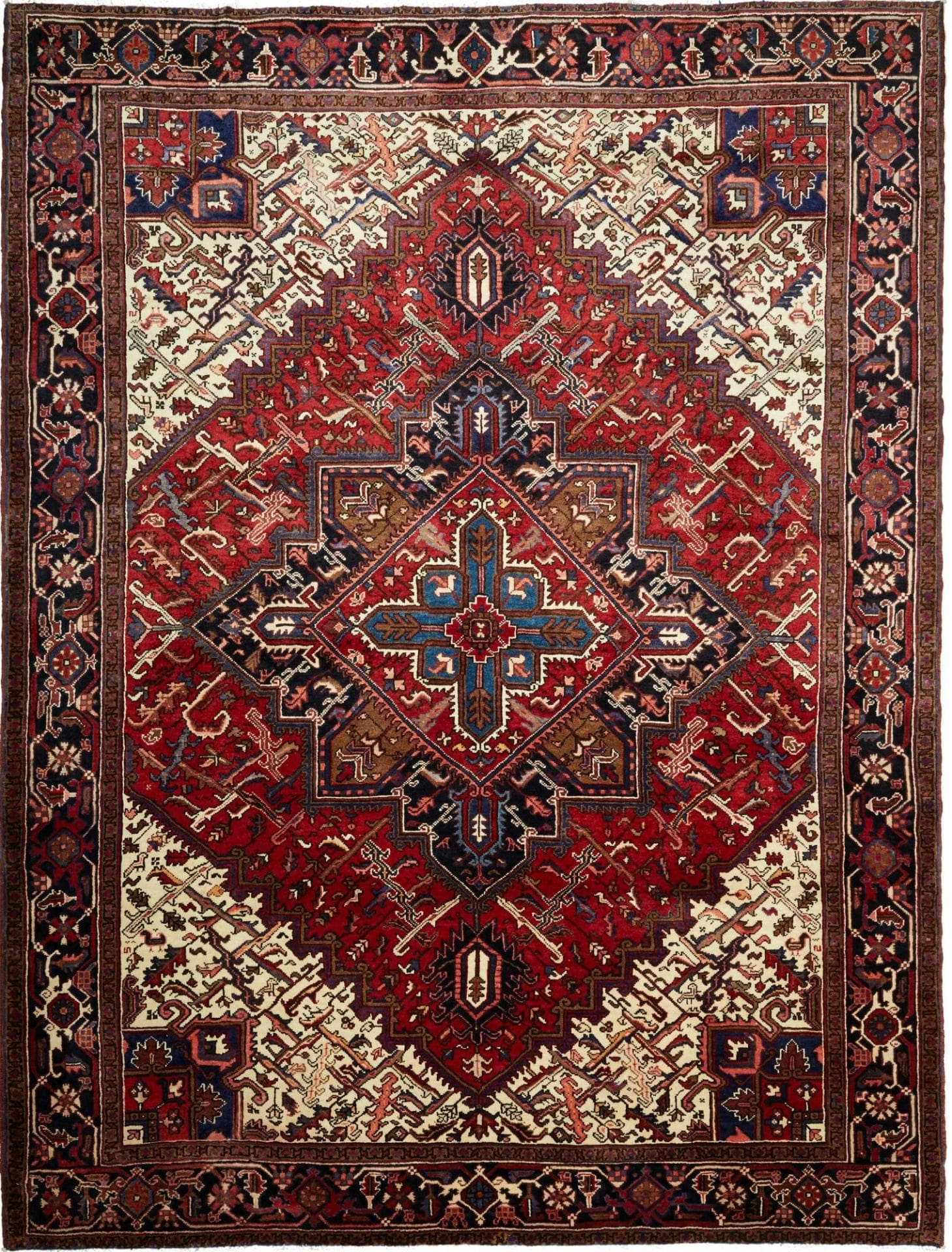 Heriz Teppich 259 x 337 cm, Handgeknüpft, Schurwolle, Perserteppich