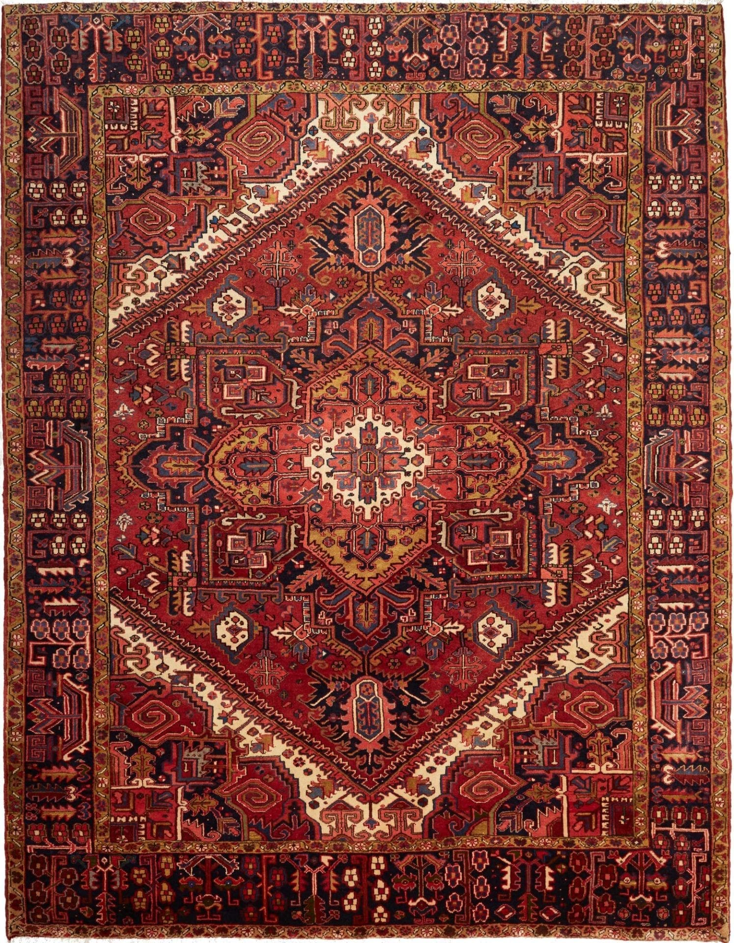 Heriz Teppich 262 x 333 cm, geometrisch, Schurwolle, handgeknüpft