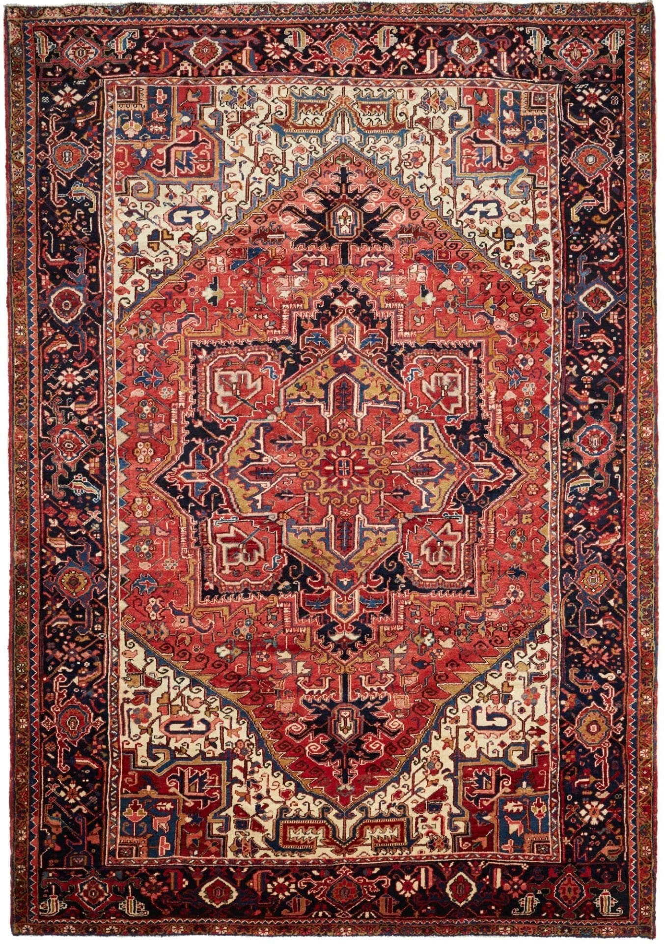 Rustikaler Heriz Orientteppich 235 x 335cm, Schurwolle, handgeknüpft