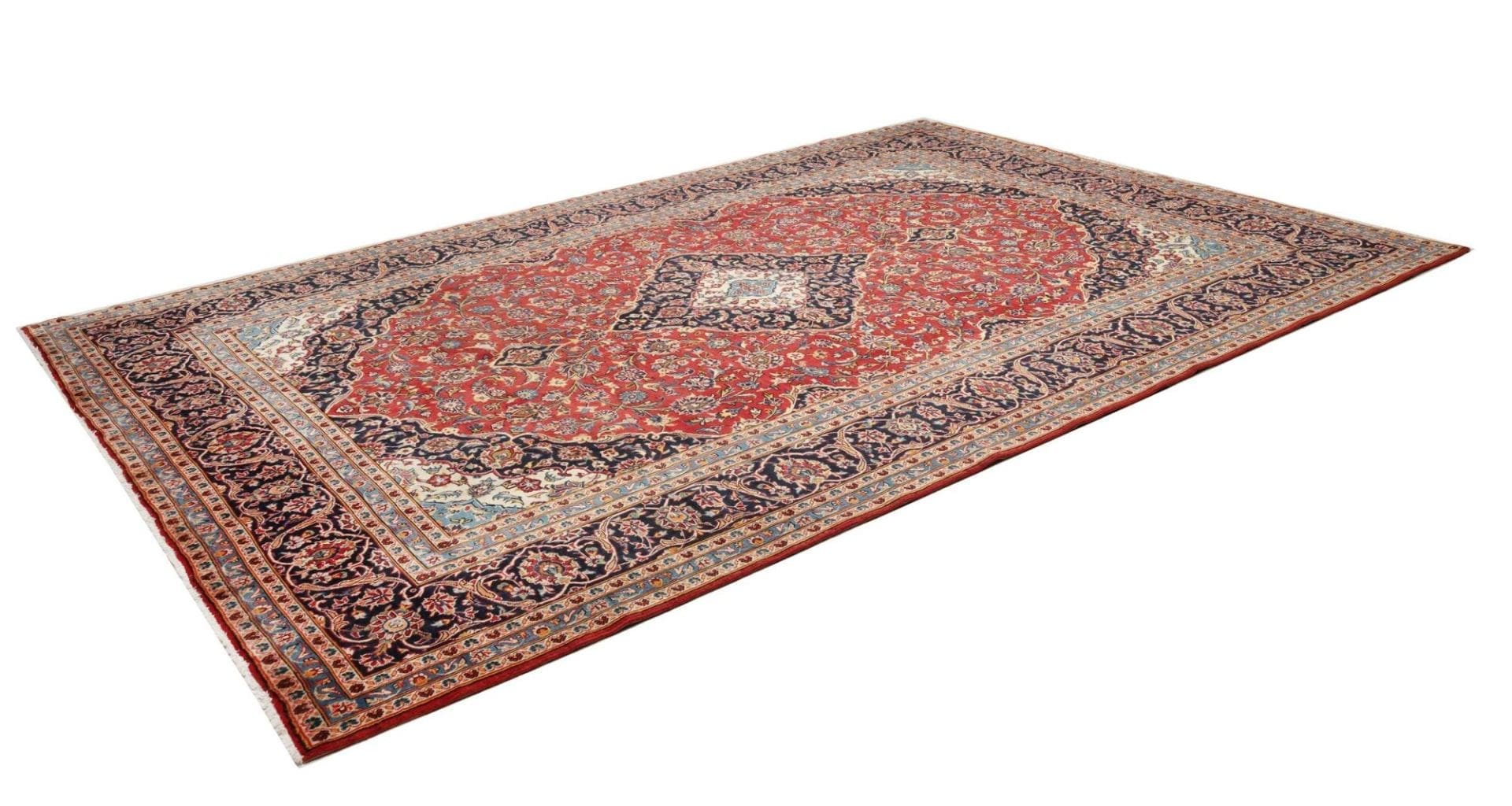 Kashan Teppich 253 x 375 cm, handgeknüpft, aus Schurwolle, Perserteppich