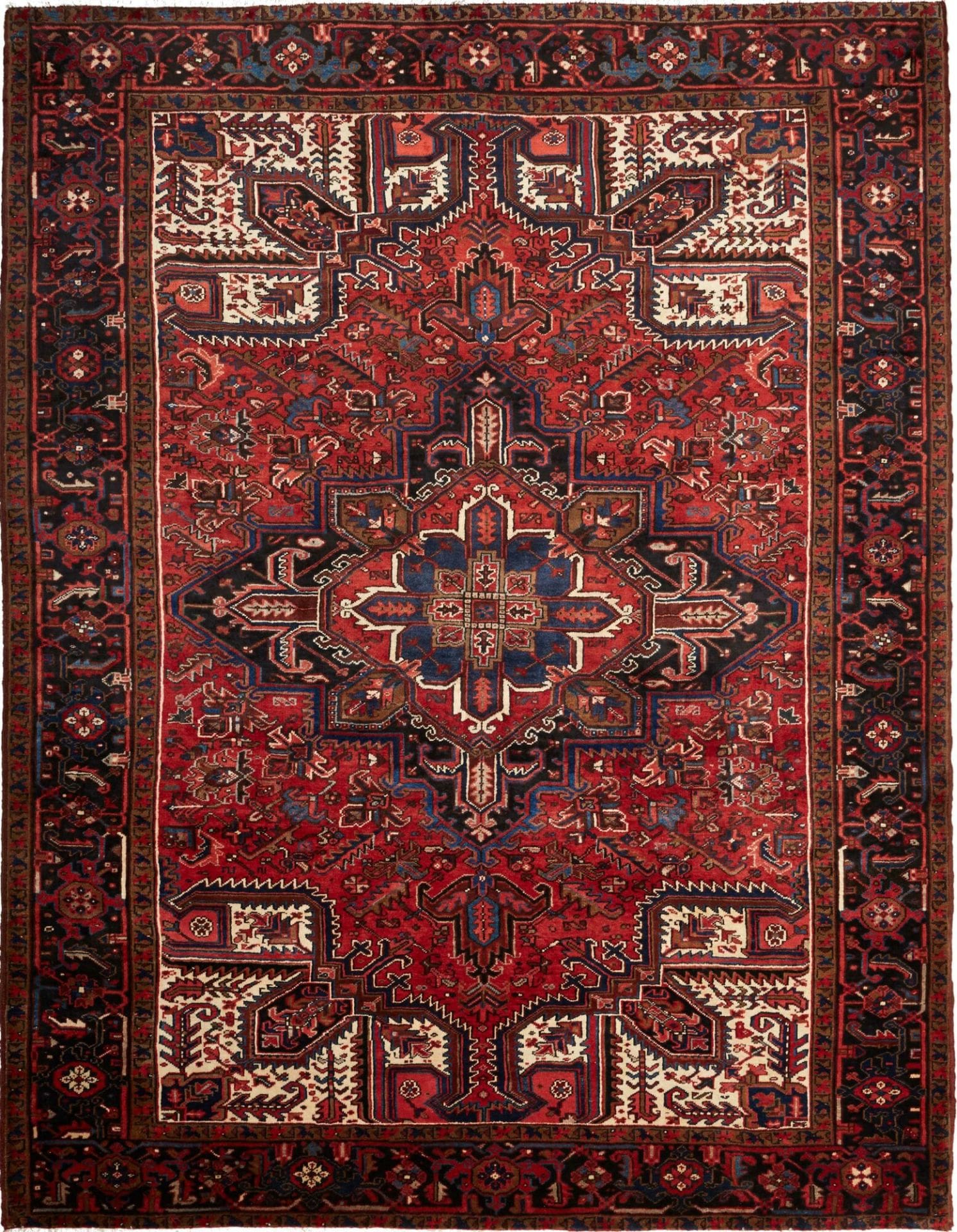 Heriz Teppich 259 x 333 cm - Rustikales Design, handgeknüpft